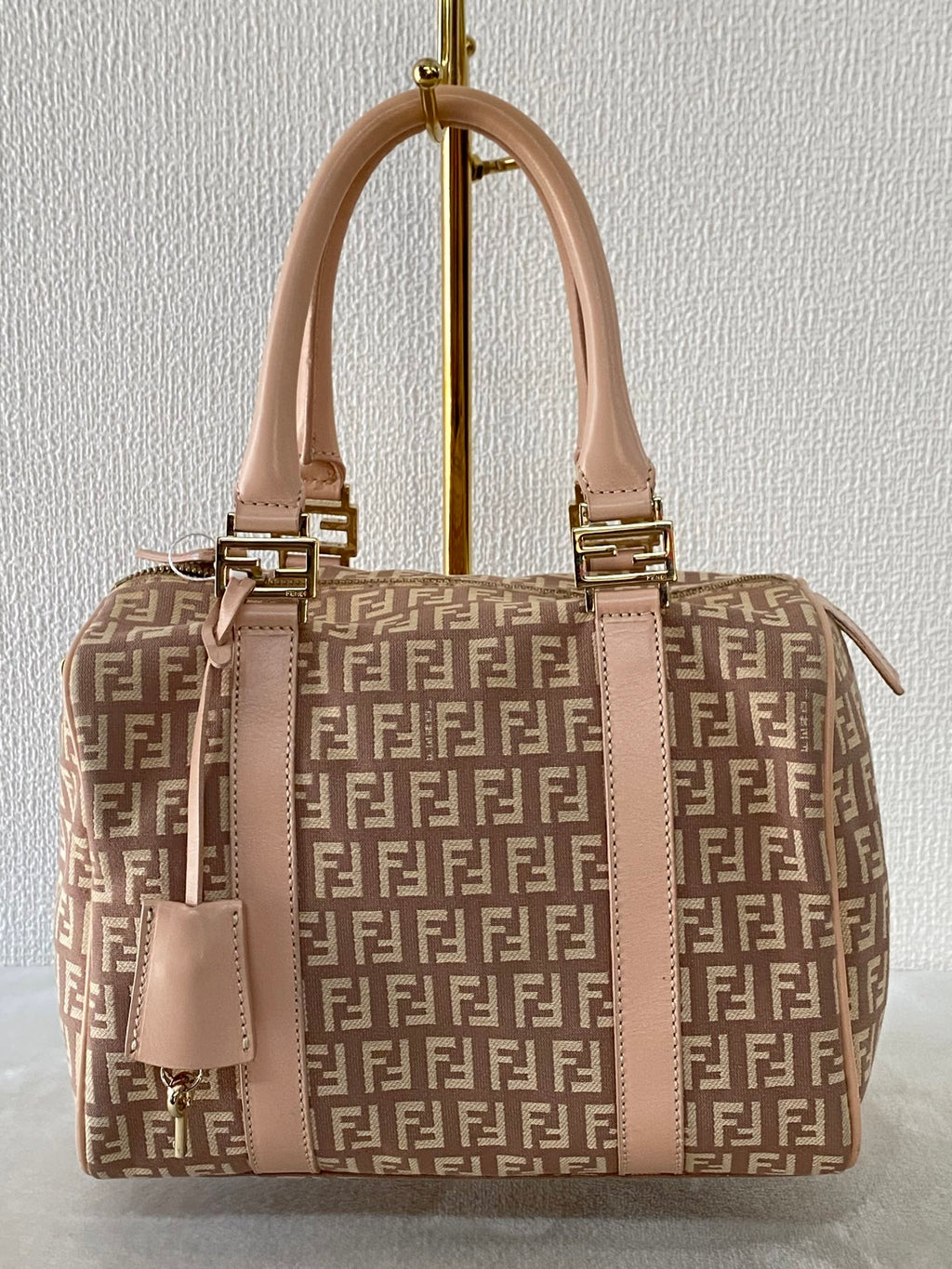 FENDI Zucchino Boston Handbag