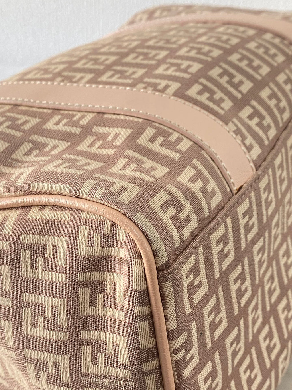 FENDI Zucchino Boston Handbag