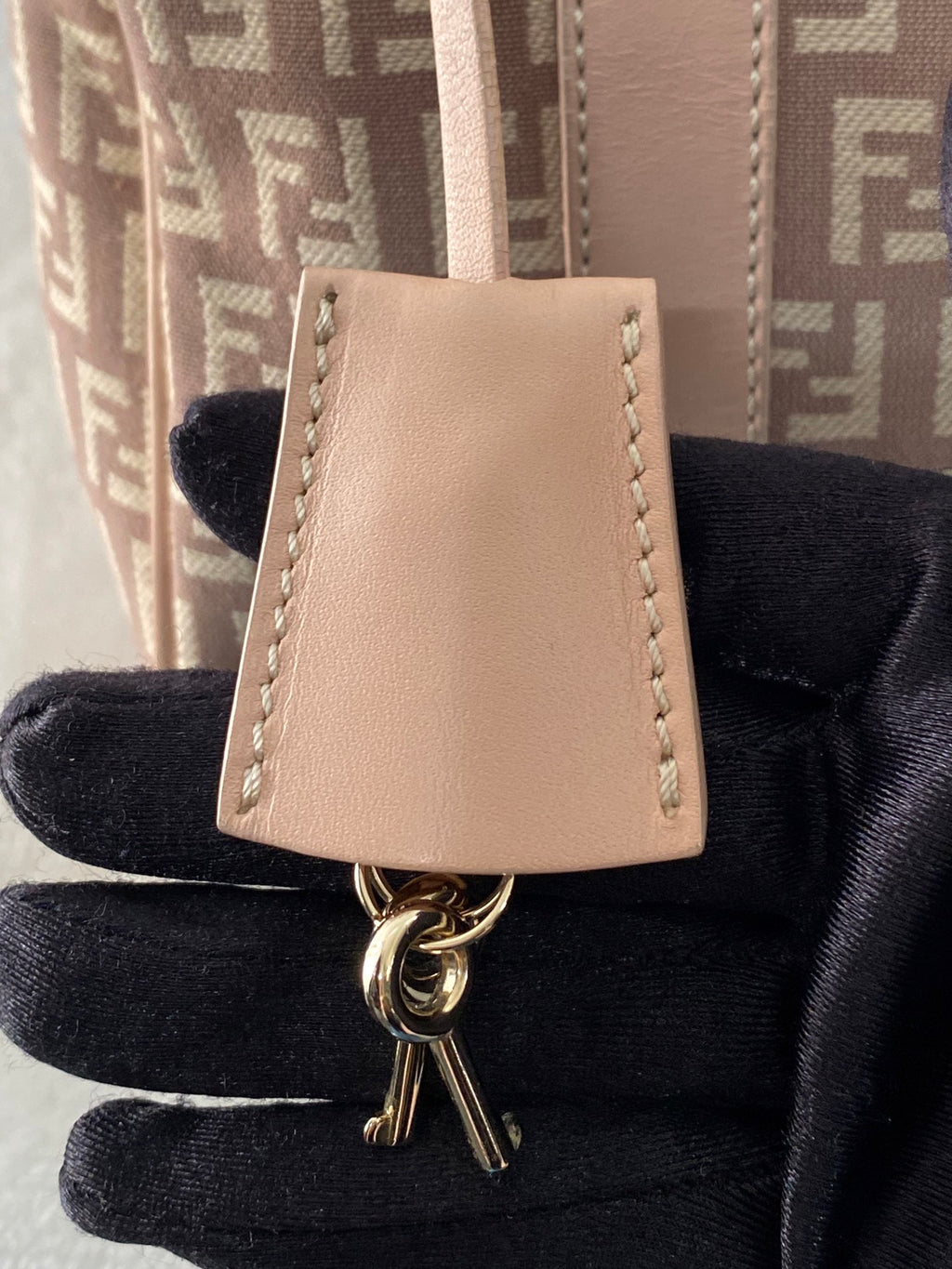 FENDI Zucchino Boston Handbag