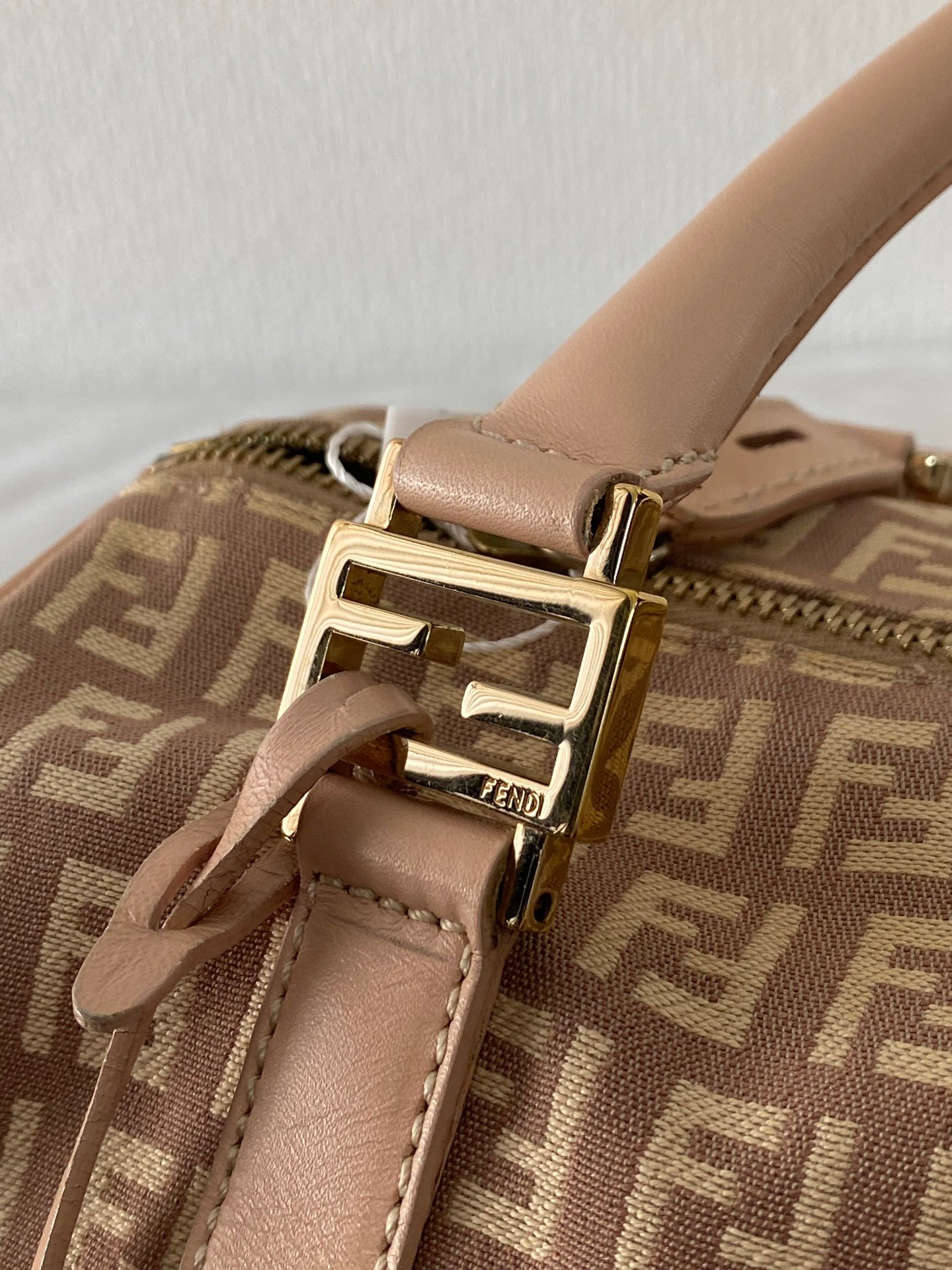FENDI Zucchino Boston Handbag