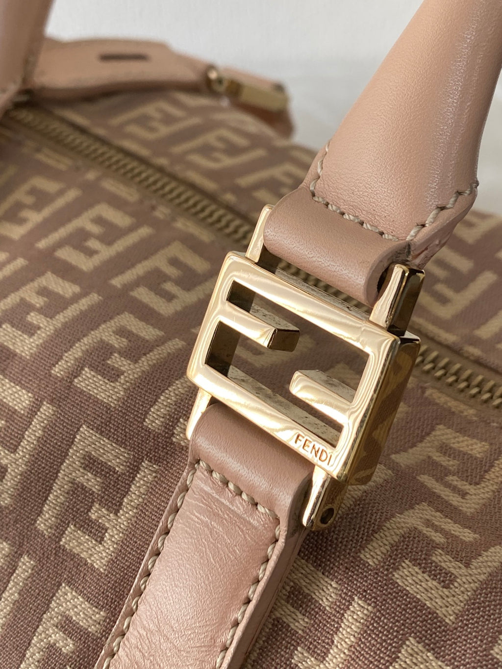 FENDI Zucchino Boston Handbag