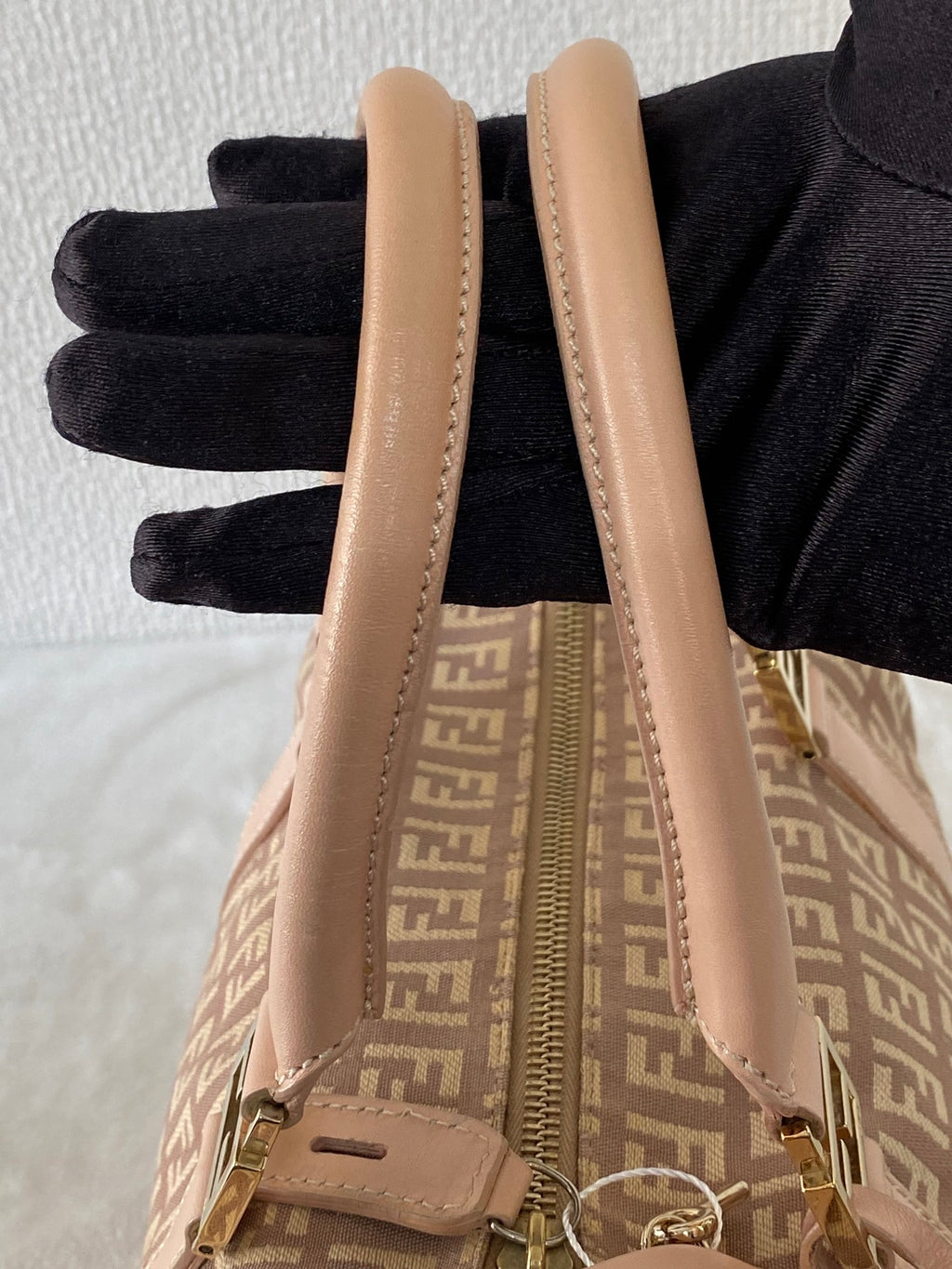 FENDI Zucchino Boston Handbag