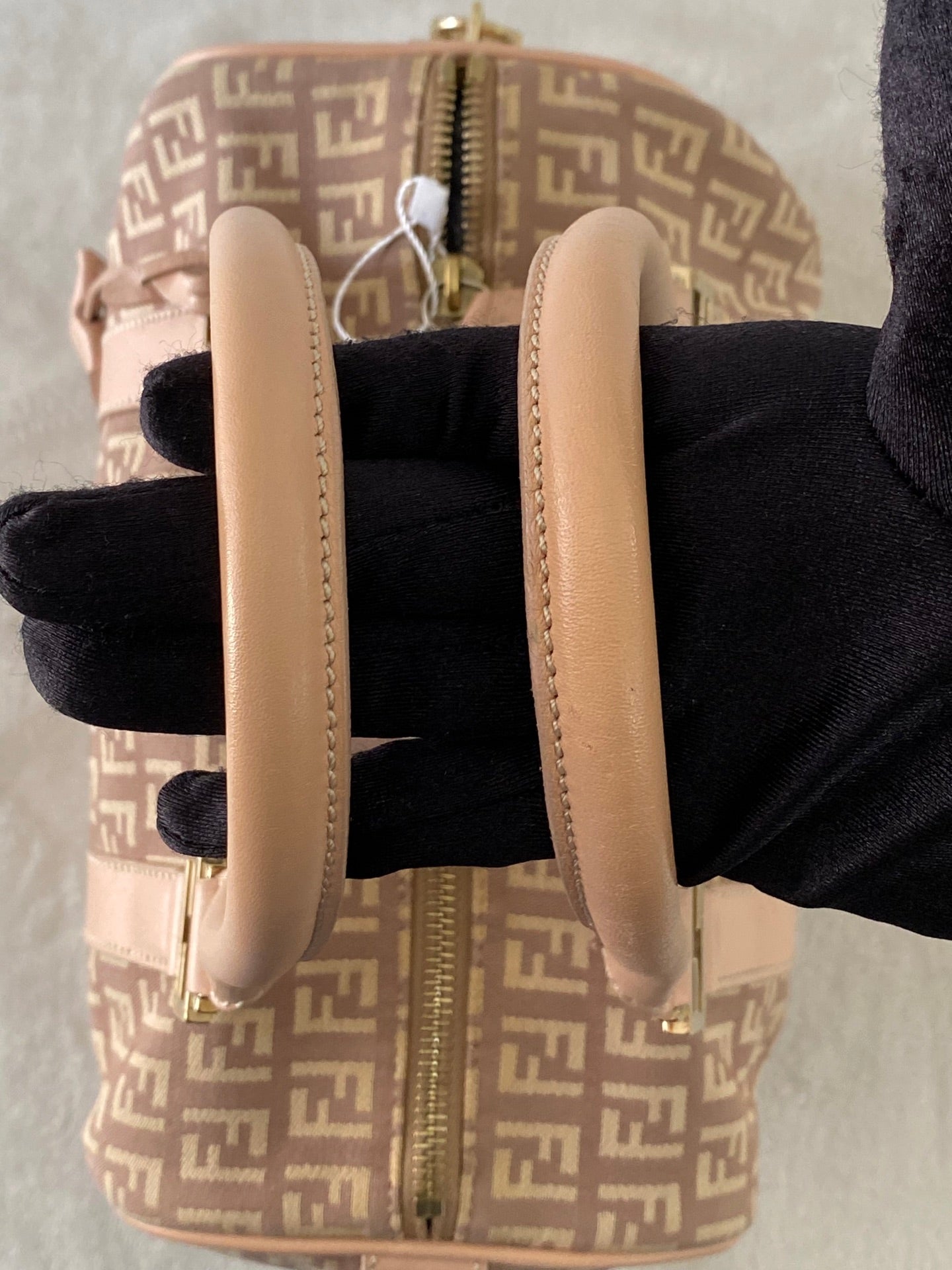 FENDI Zucchino Boston Handbag
