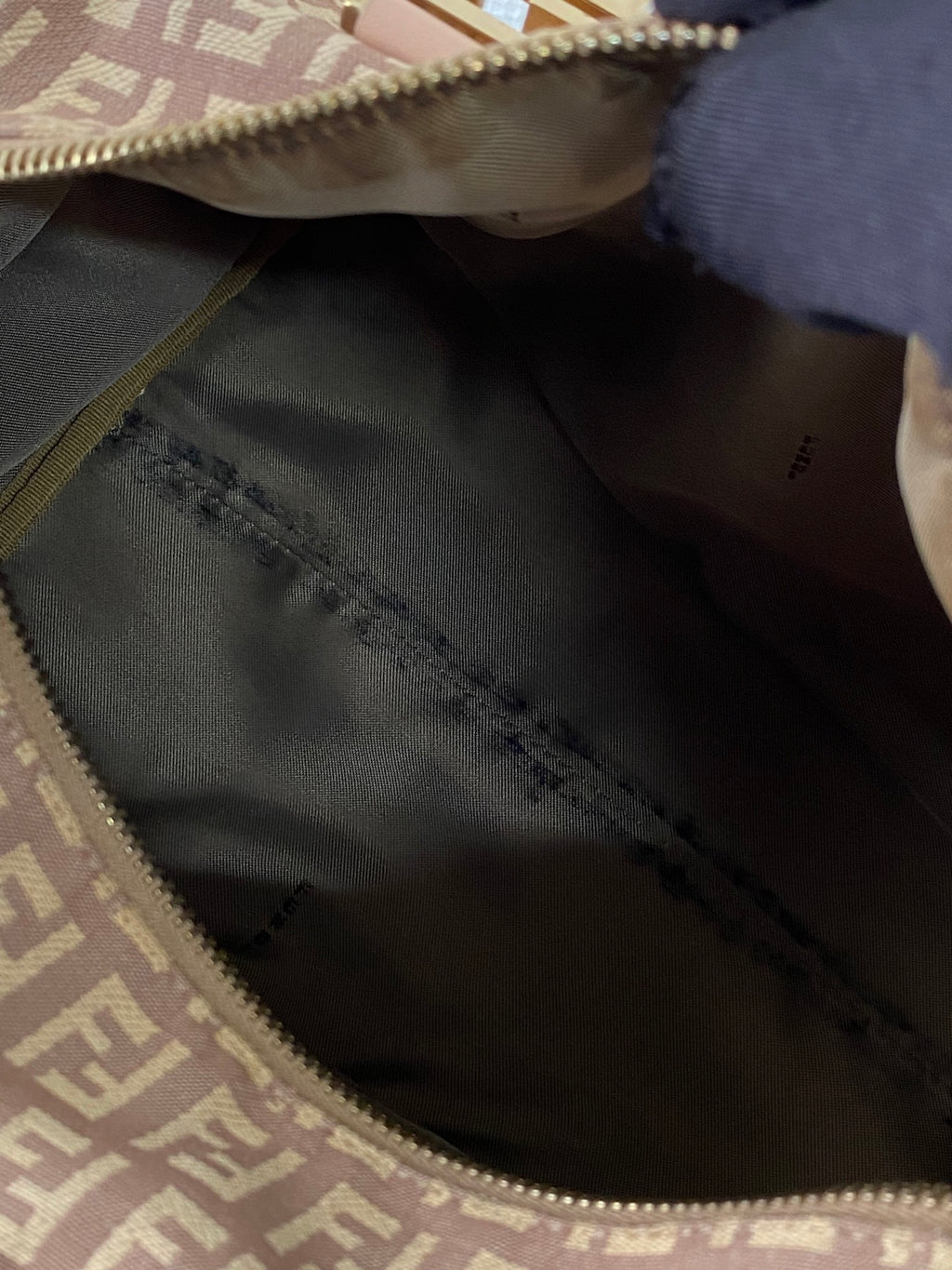 FENDI Zucchino Boston Handbag