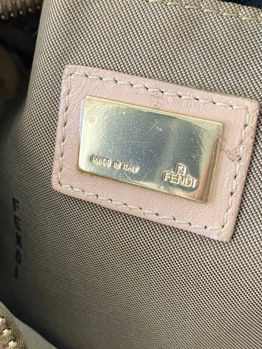 FENDI Zucchino Boston Handbag