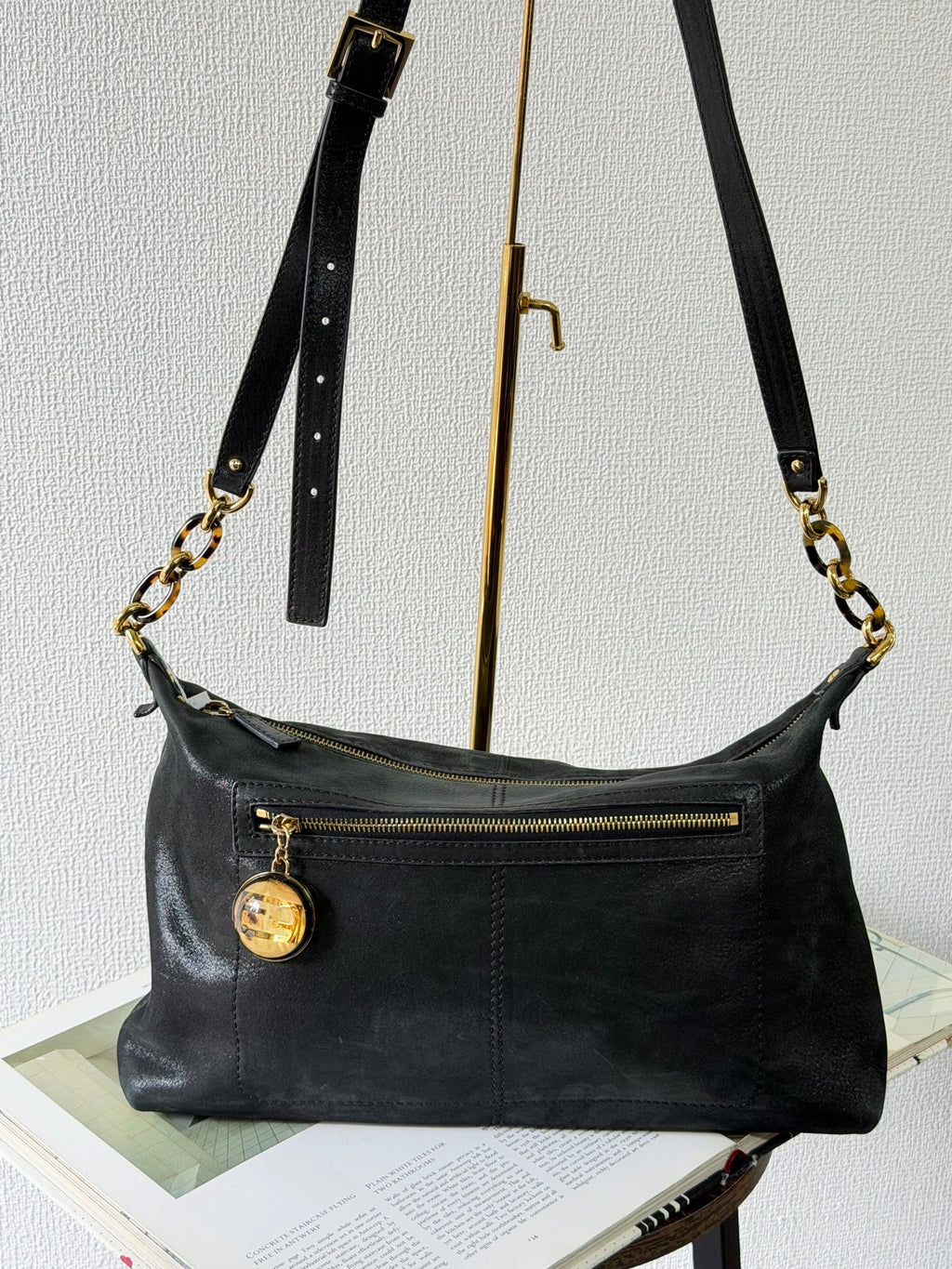 Fendi Calfskin Studded Chef Shoulder Bag