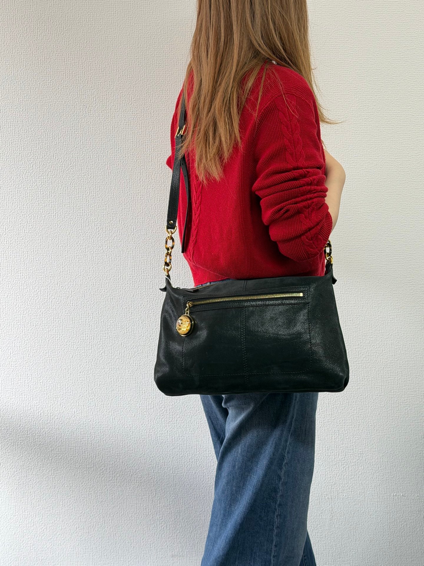 Fendi Calfskin Studded Chef Shoulder Bag