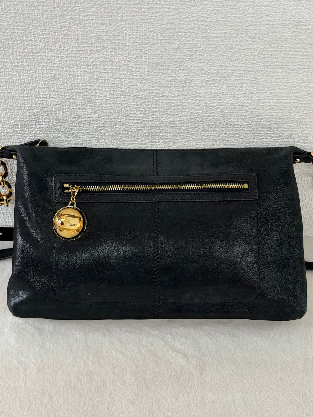 Fendi Calfskin Studded Chef Shoulder Bag