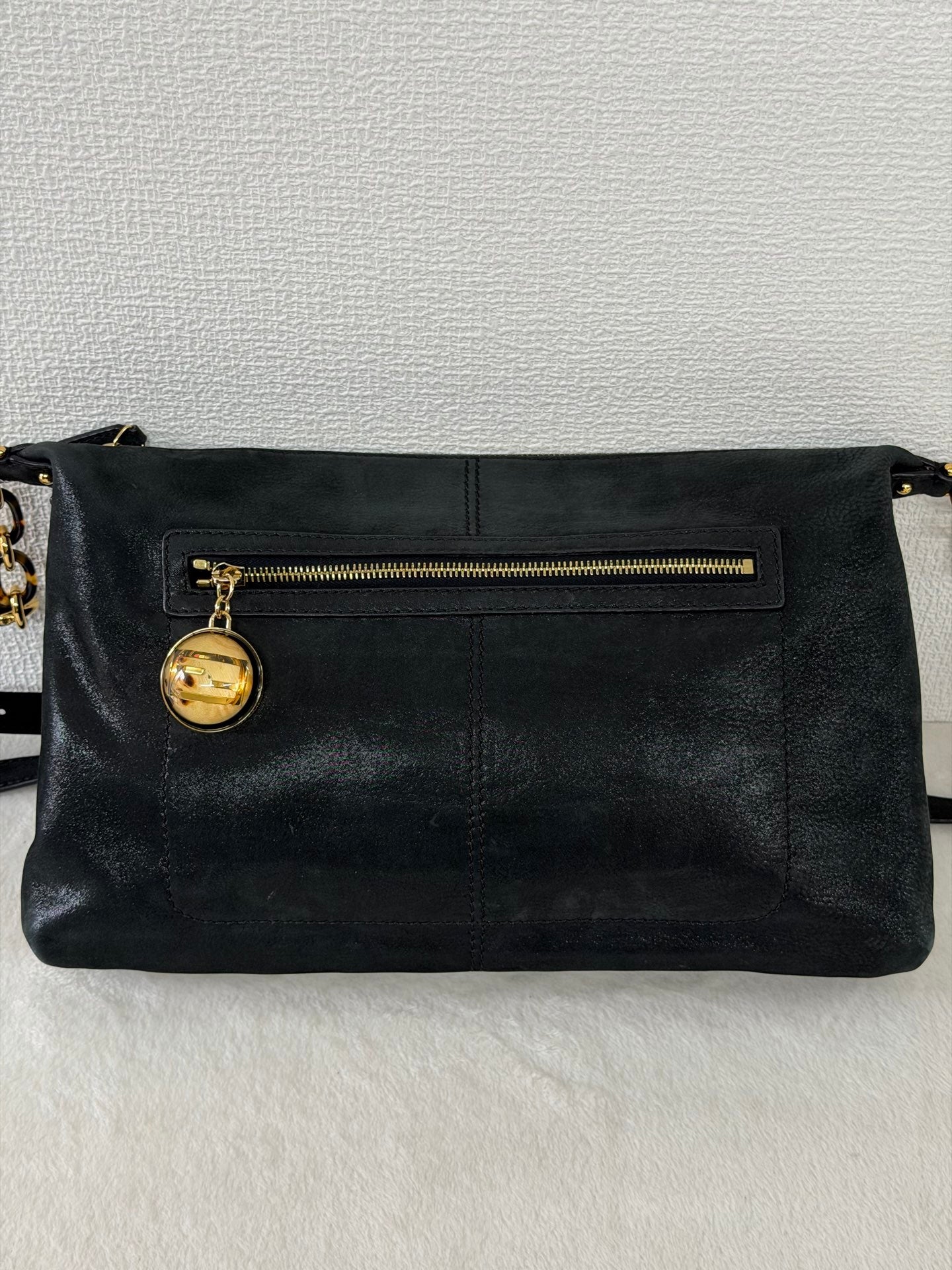 Fendi Calfskin Studded Chef Shoulder Bag