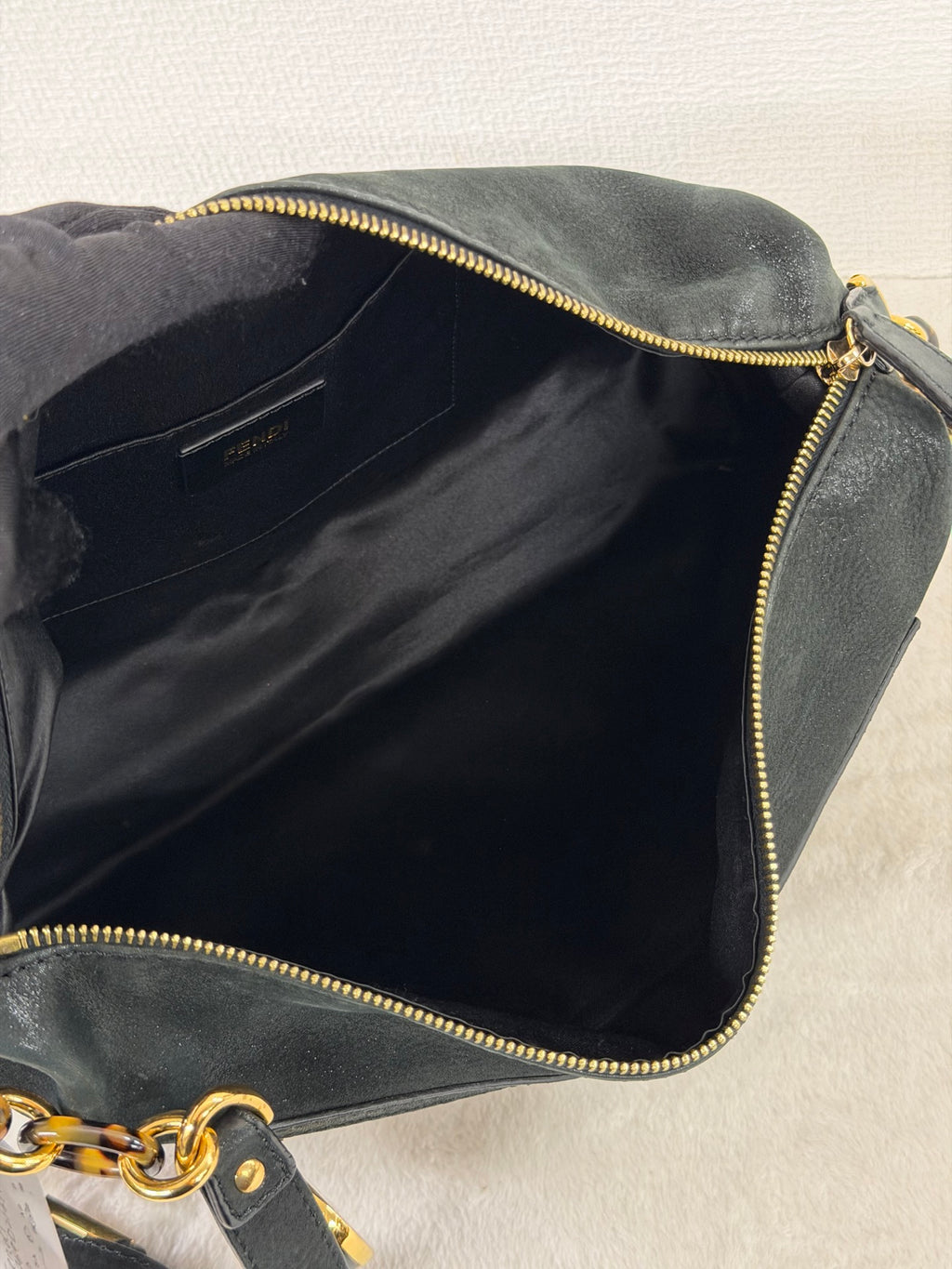 Fendi Calfskin Studded Chef Shoulder Bag