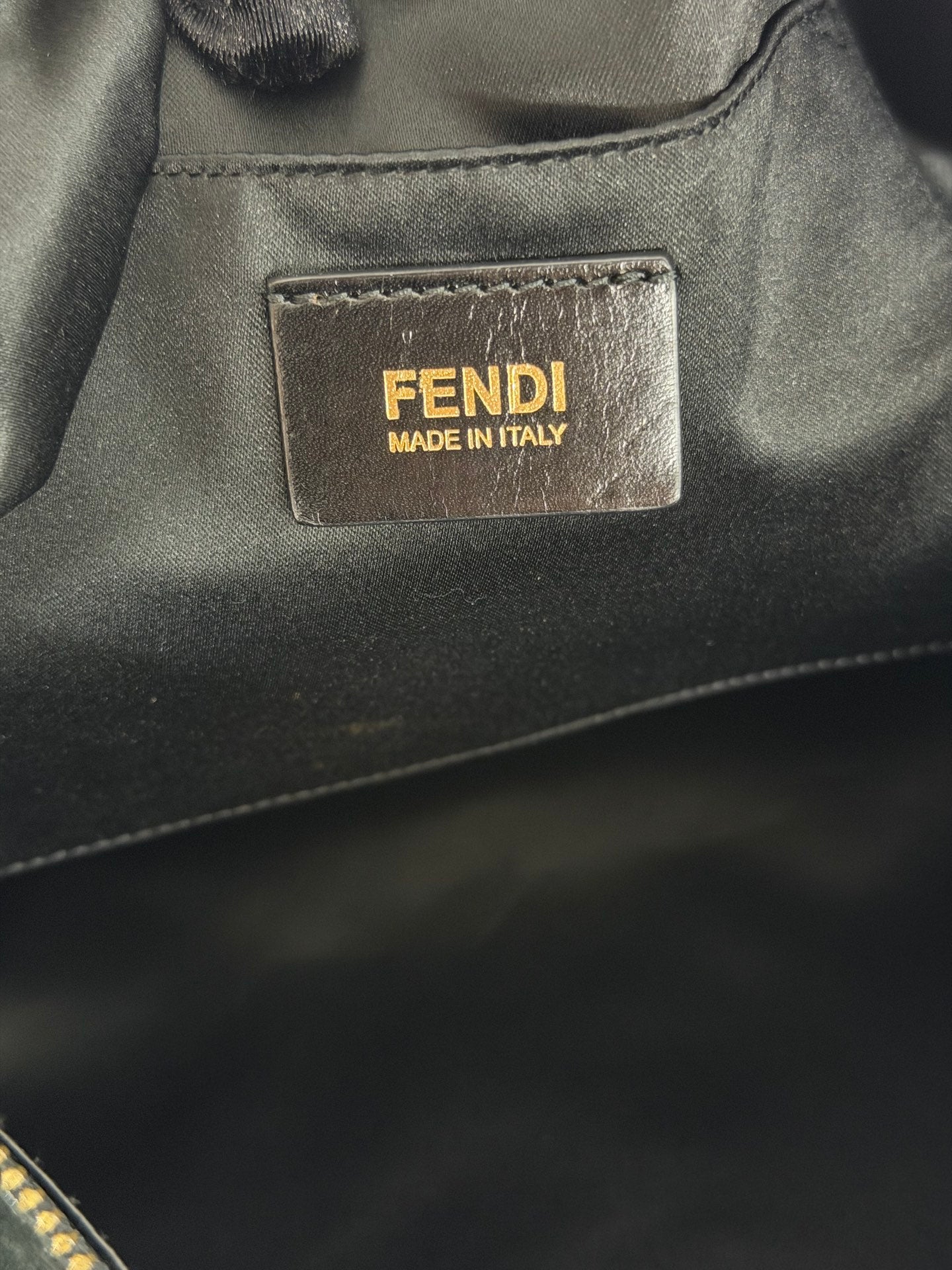 Fendi Calfskin Studded Chef Shoulder Bag