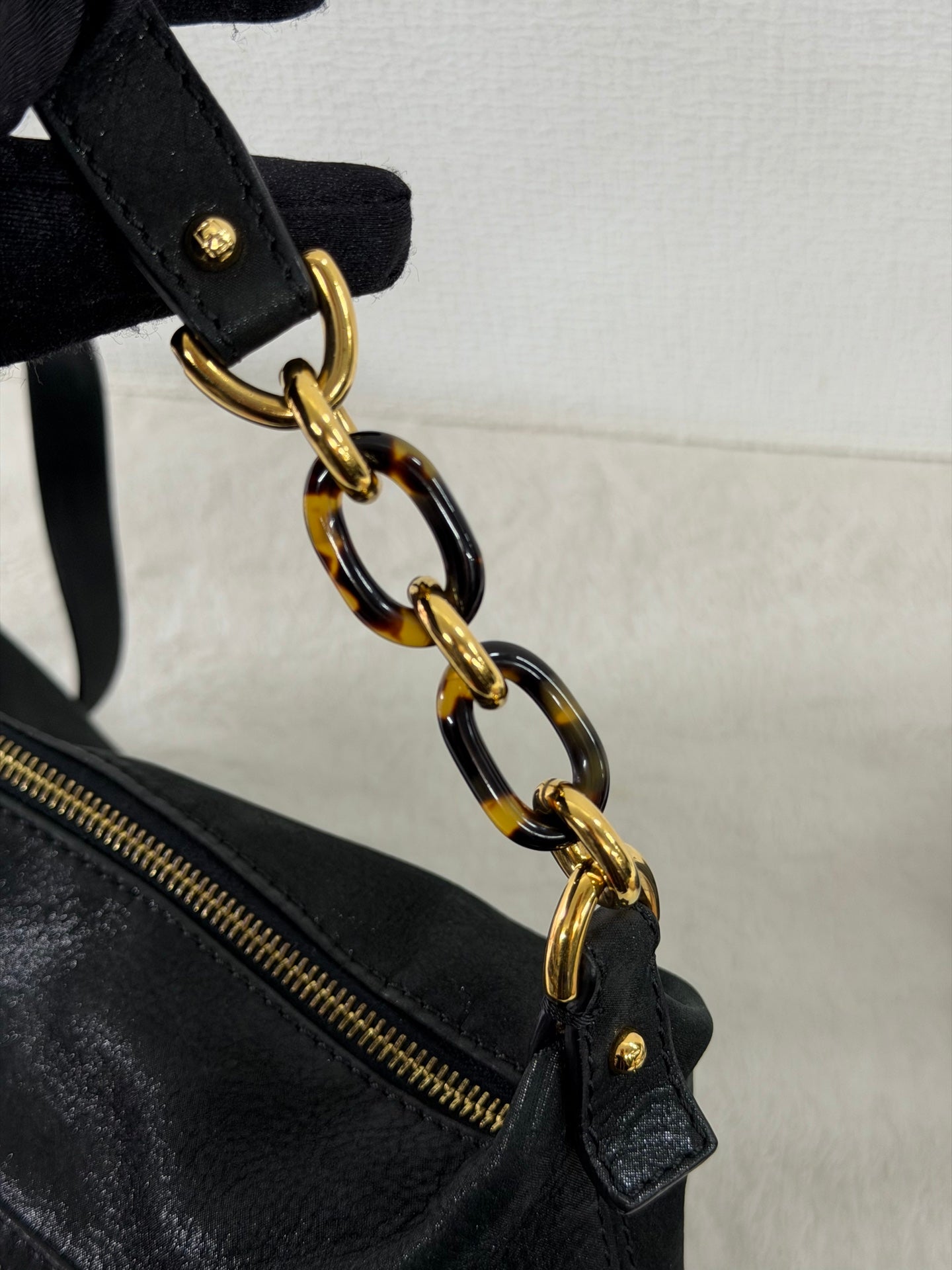 Fendi Calfskin Studded Chef Shoulder Bag