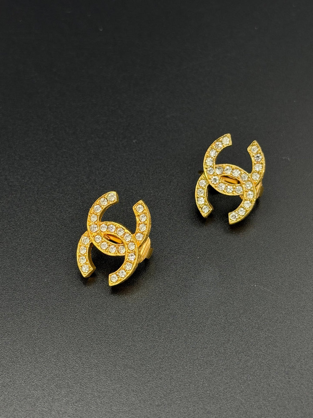 CHANEL Double-C Rhinestone Earring Clips