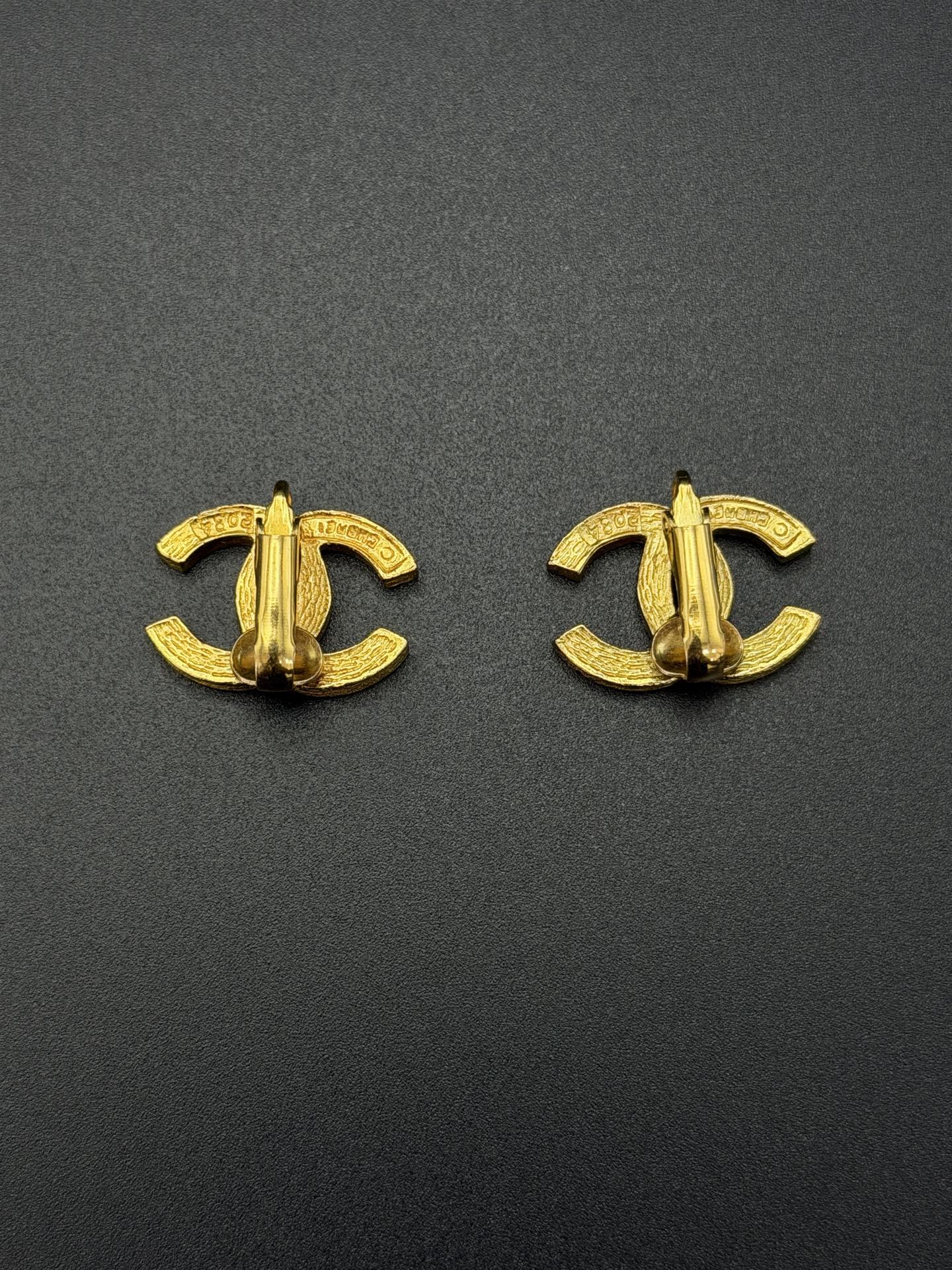 CHANEL Double-C Rhinestone Earring Clips