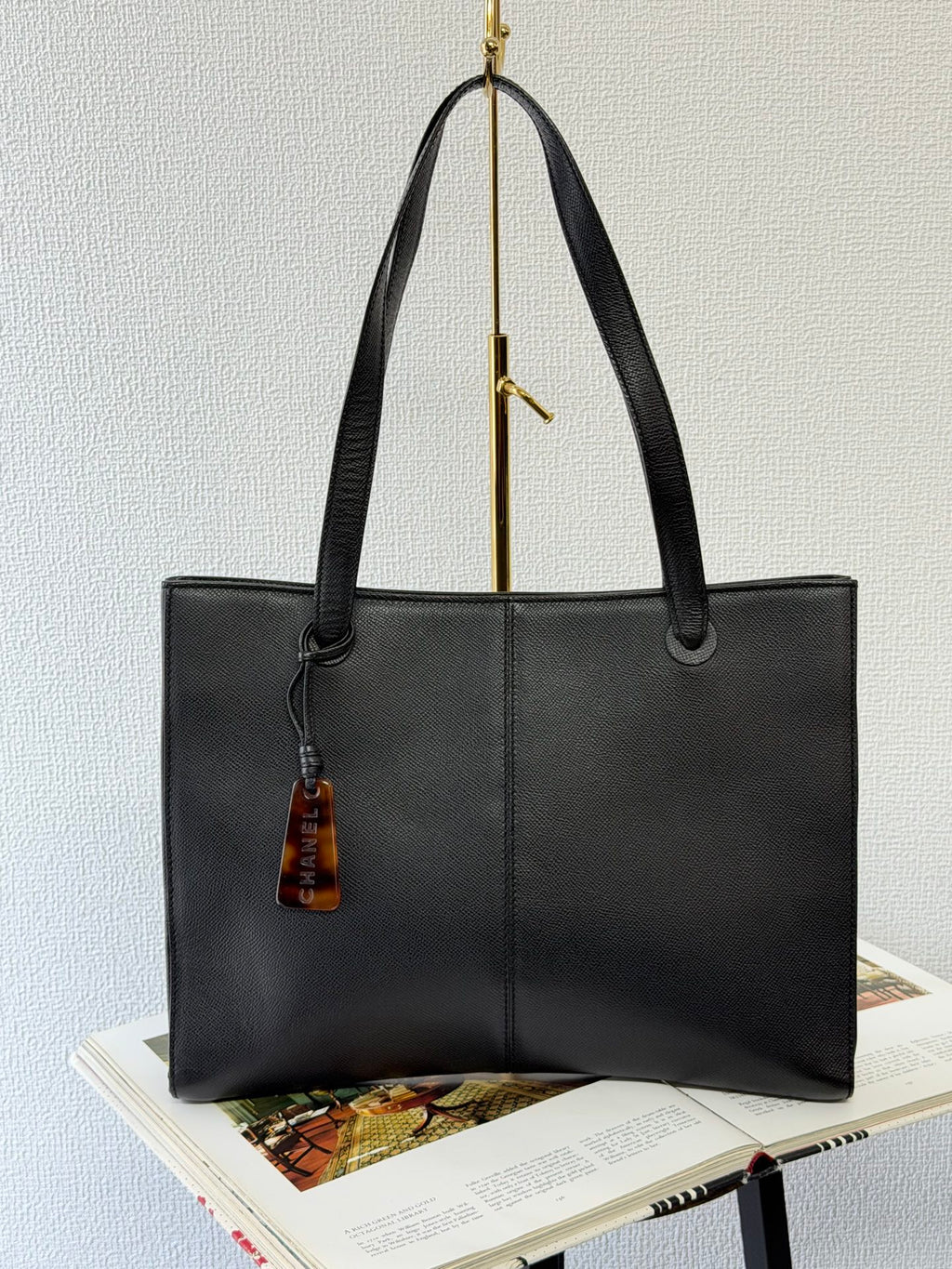 Chanel Caviar Skin Logo Charm ToteBag