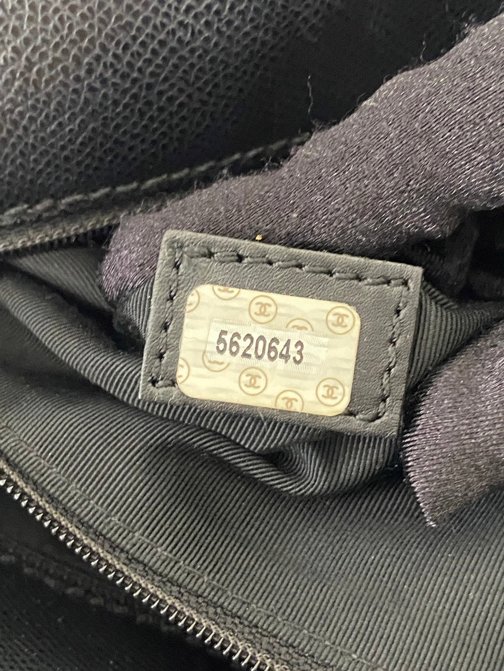 Chanel Caviar Skin Logo Charm ToteBag