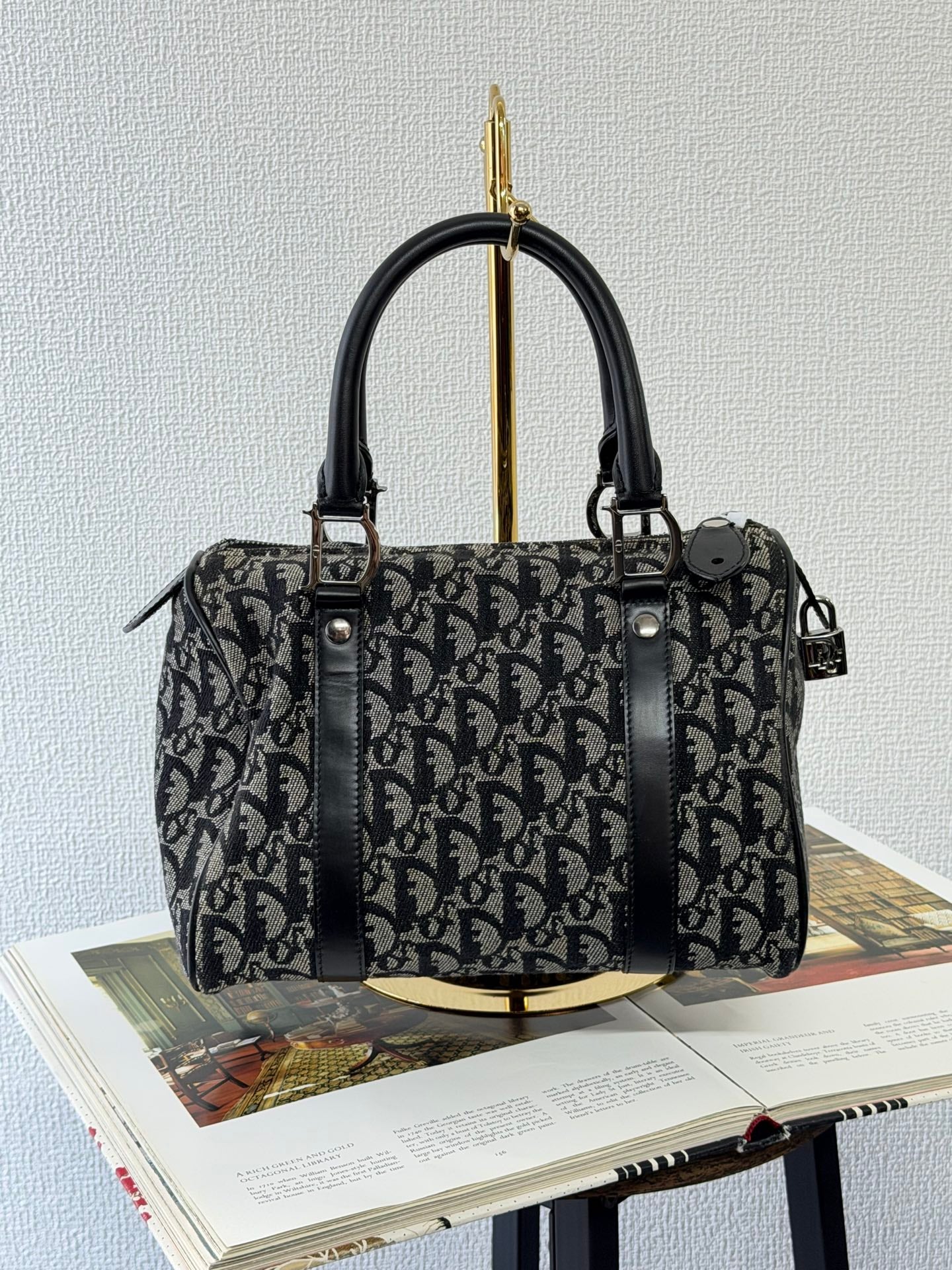 CHRISTIAN DIOR D'Oblique Boston Handbag