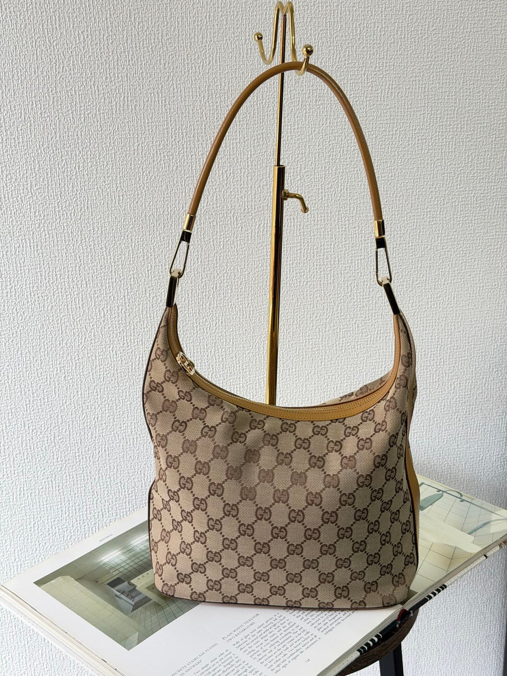 GUCCI GG Canvas Demi-Lune Shoulder Bag