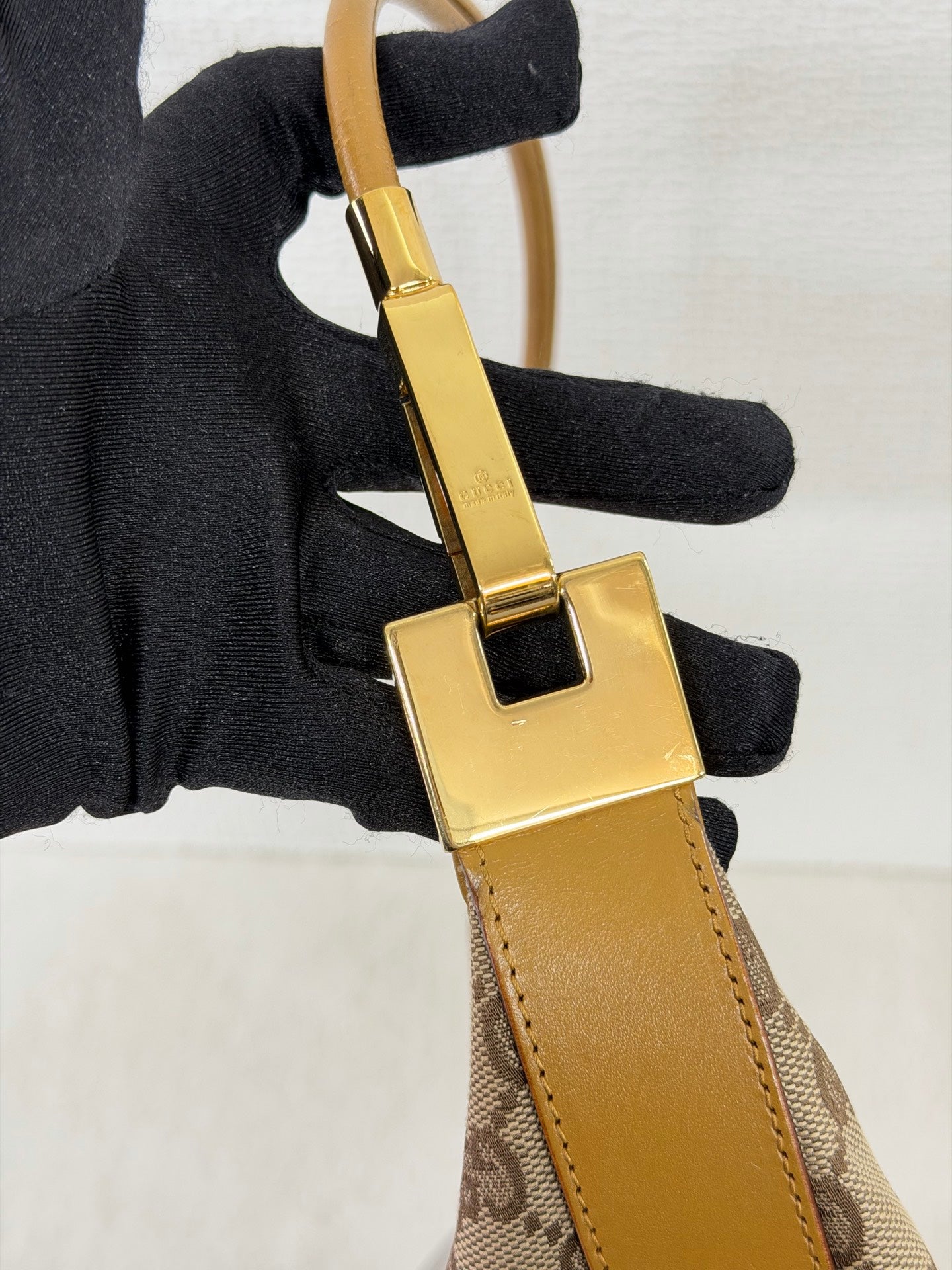 GUCCI GG Canvas Demi-Lune Shoulder Bag