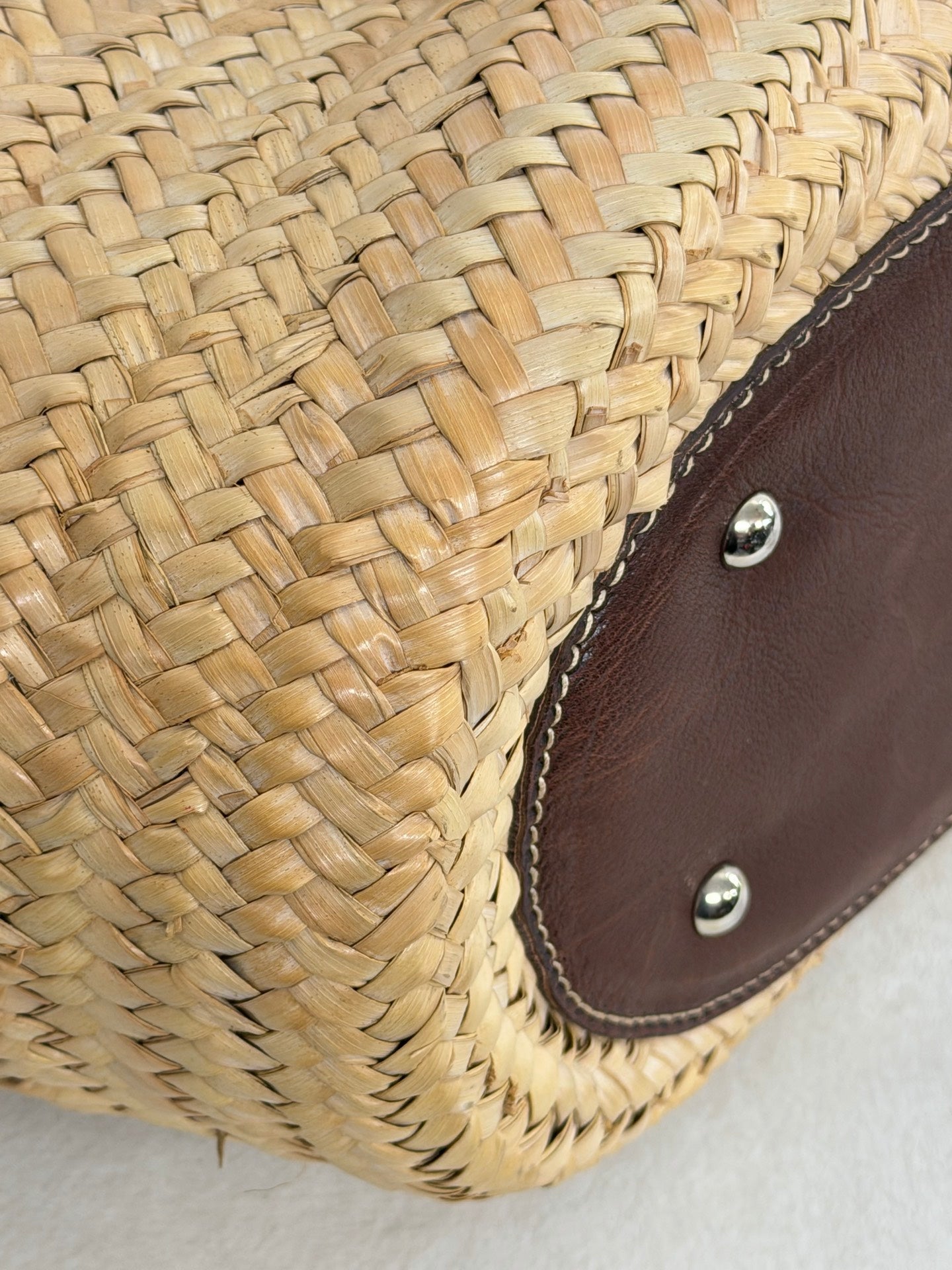 MiuMiu Flower Motif Straw Basket Bag