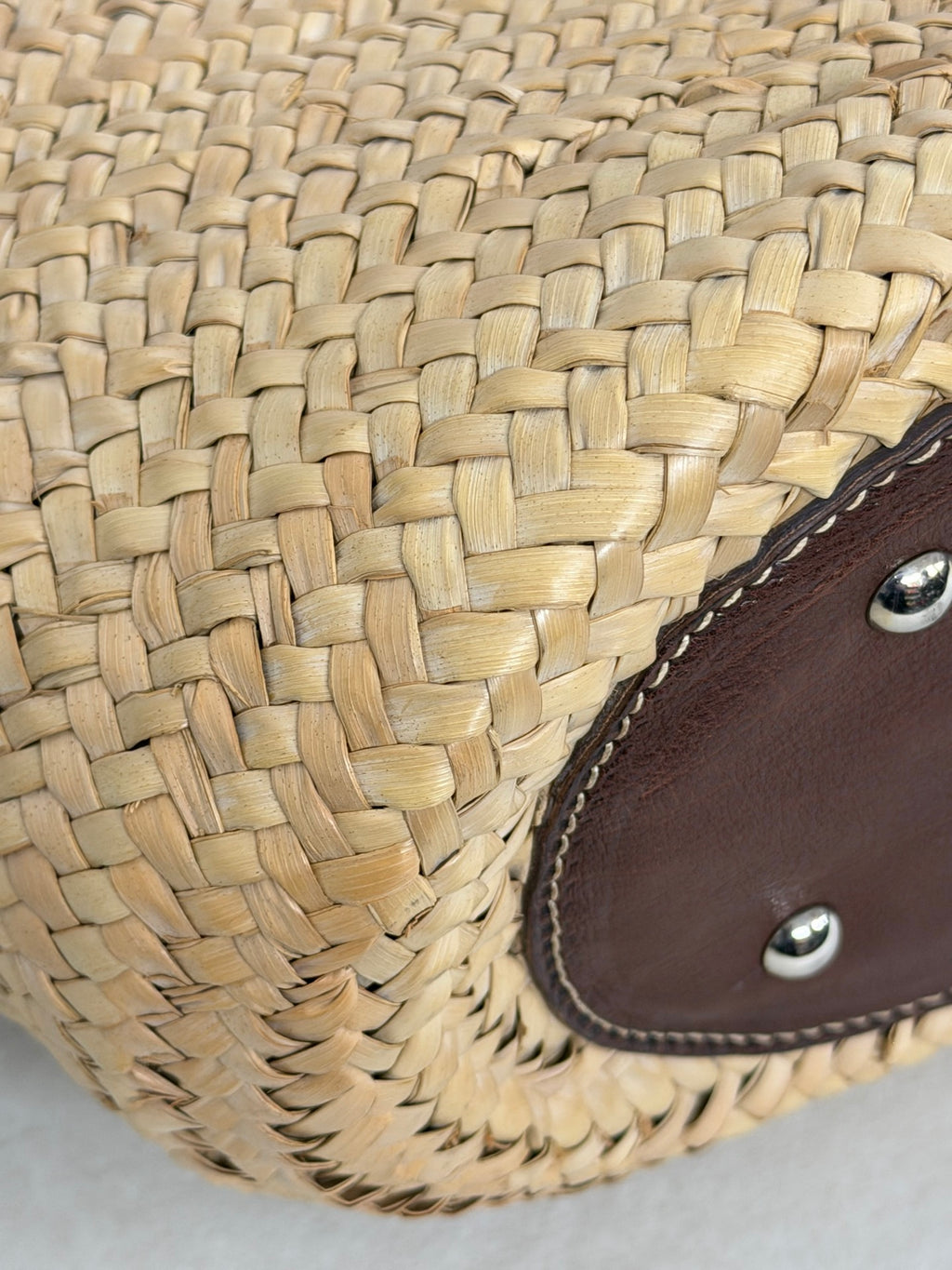 MiuMiu Flower Motif Straw Basket Bag