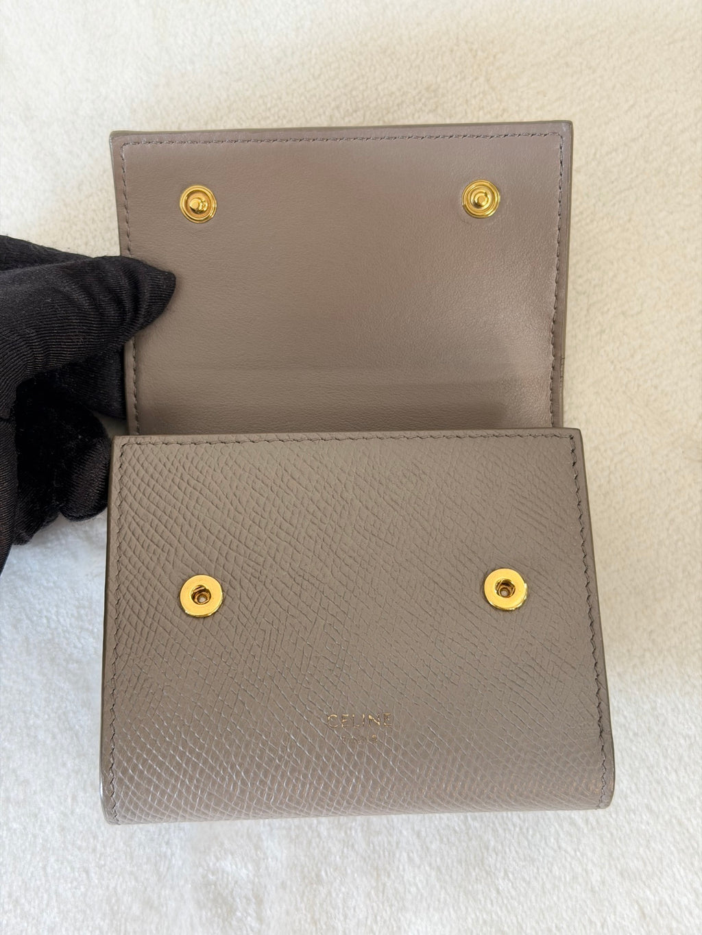 CELINE Leather Trifold Wallet