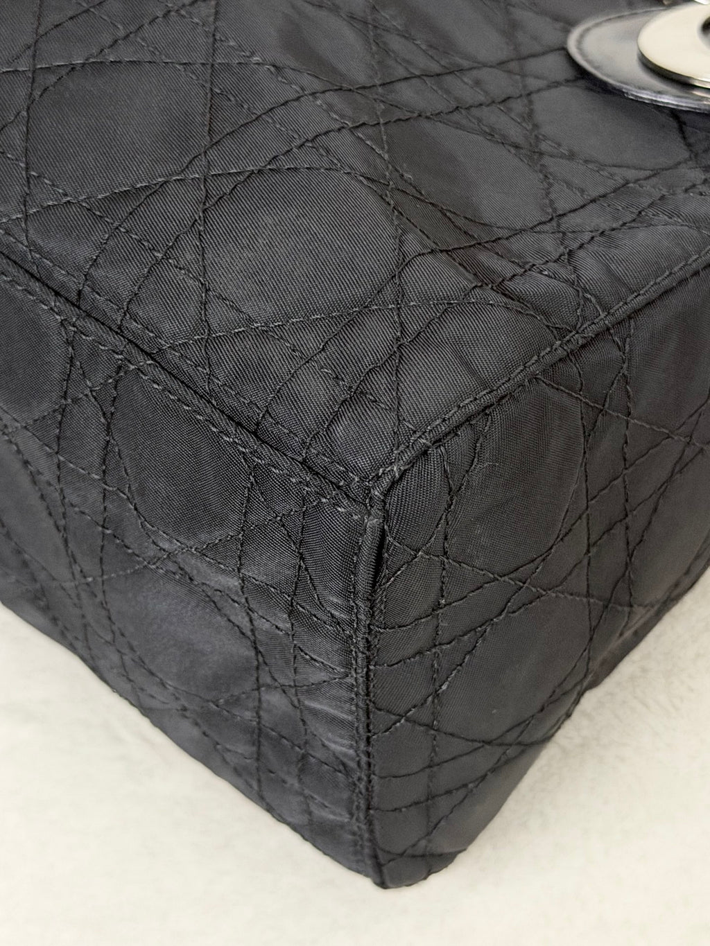 Christian Dior Vintage Nylon Cannage Lady Dior Bag
