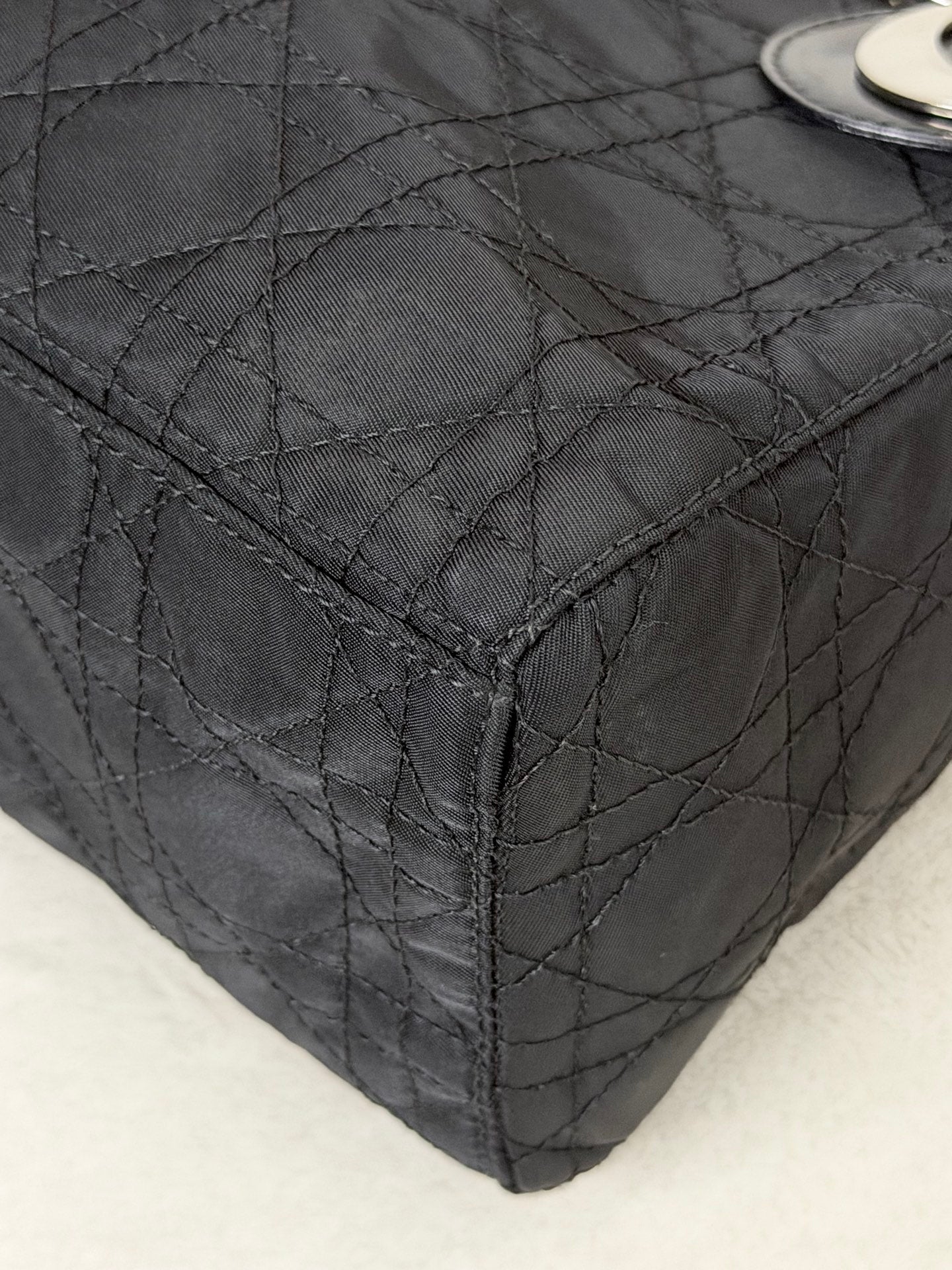 Christian Dior Vintage Nylon Cannage Lady Dior Bag