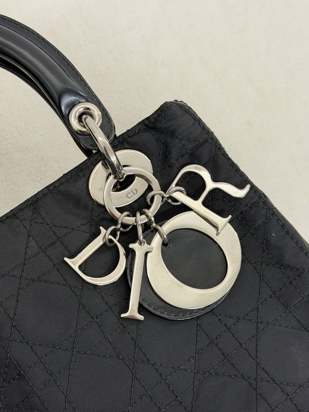 Christian Dior Vintage Nylon Cannage Lady Dior Bag