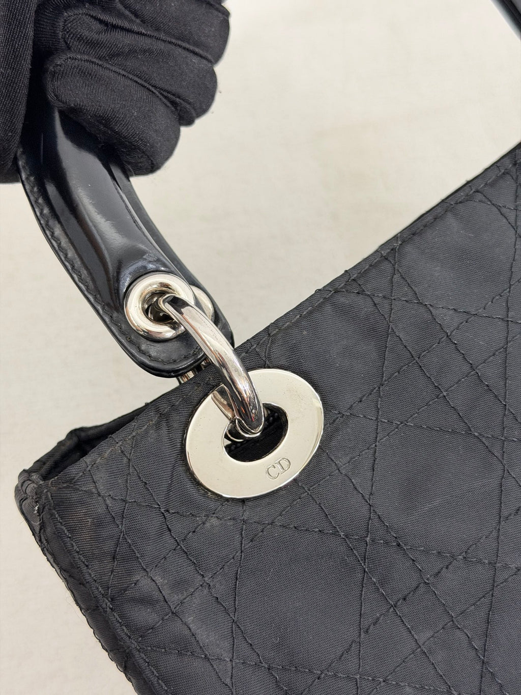Christian Dior Vintage Nylon Cannage Lady Dior Bag