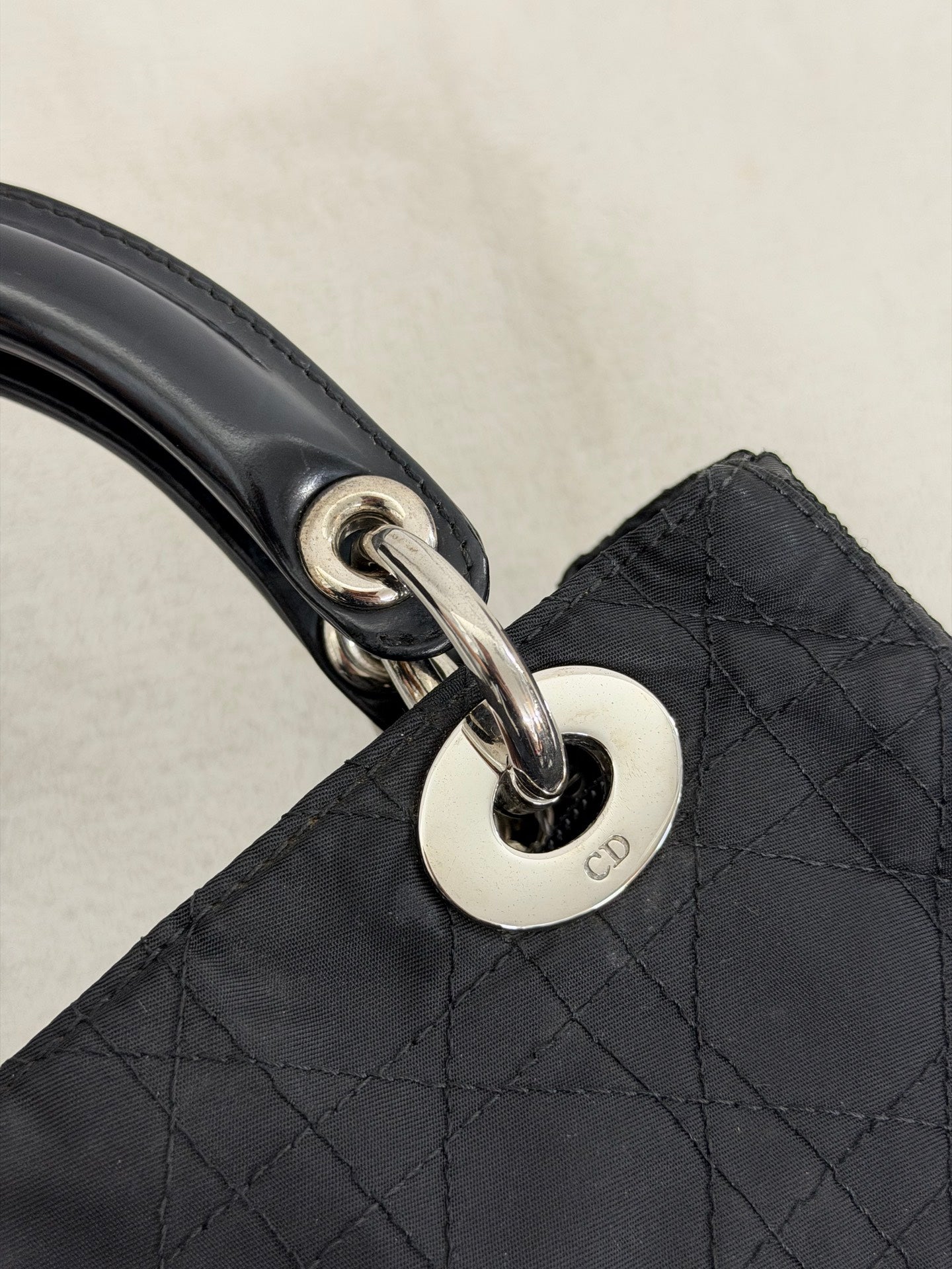 Christian Dior Vintage Nylon Cannage Lady Dior Bag