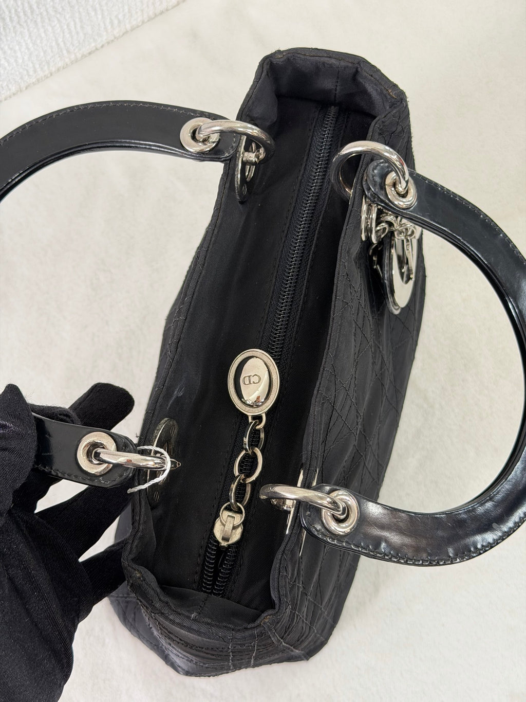 Christian Dior Vintage Nylon Cannage Lady Dior Bag