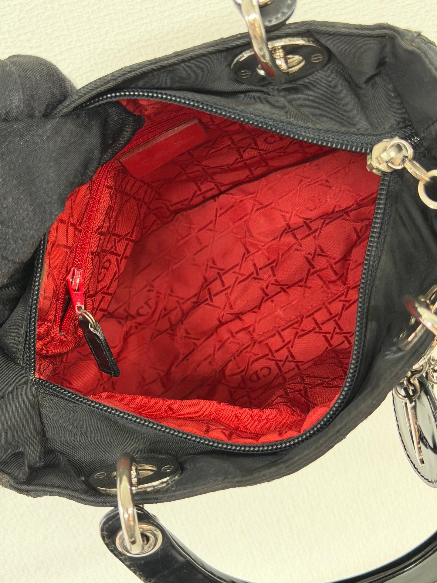 Christian Dior Vintage Nylon Cannage Lady Dior Bag