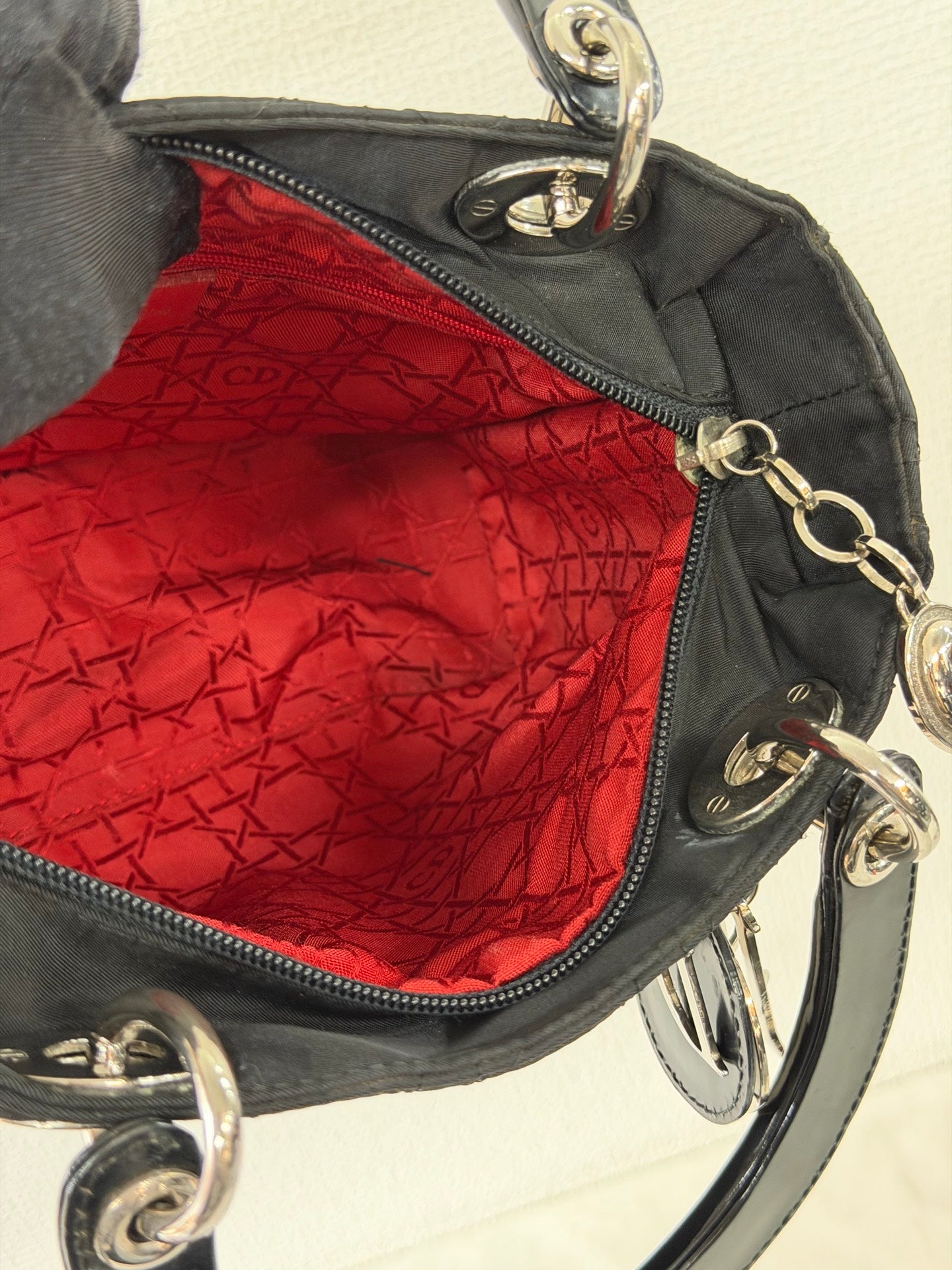 Christian Dior Vintage Nylon Cannage Lady Dior Bag