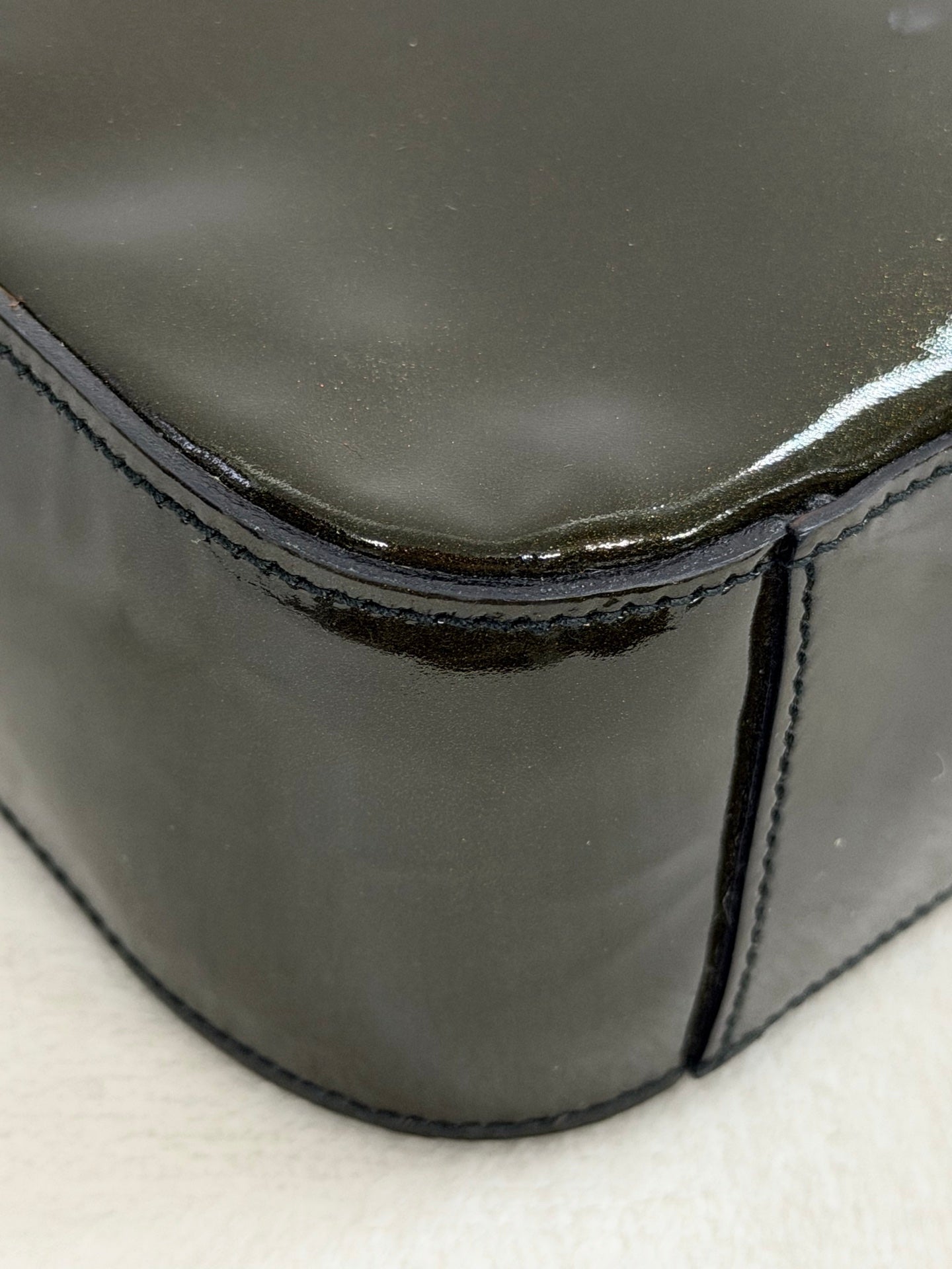 PRADA Oval Green Patent Shoulderbag
