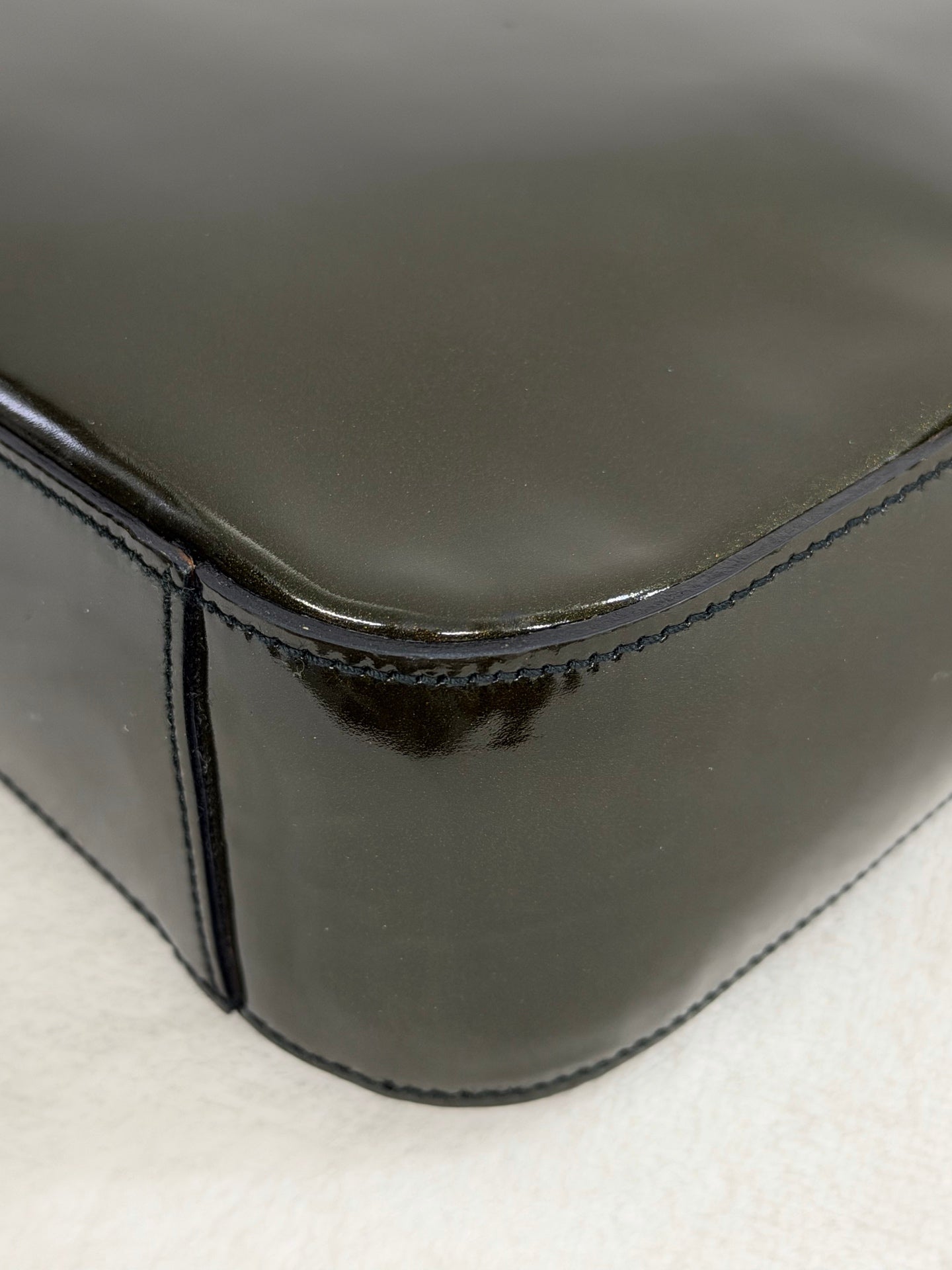 PRADA Oval Green Patent Shoulderbag