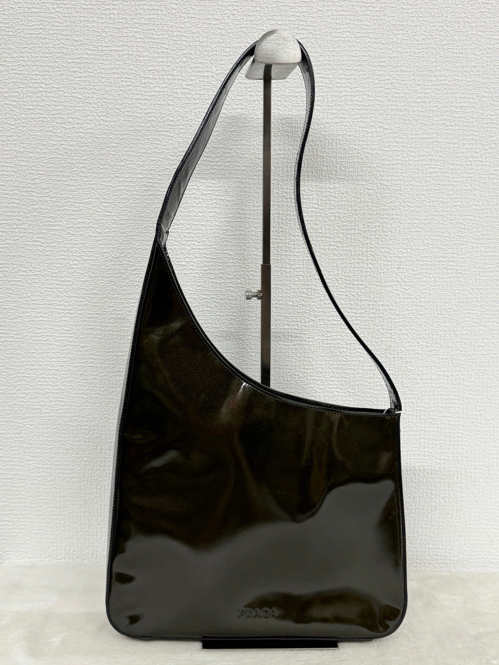 PRADA Oval Green Patent Shoulderbag