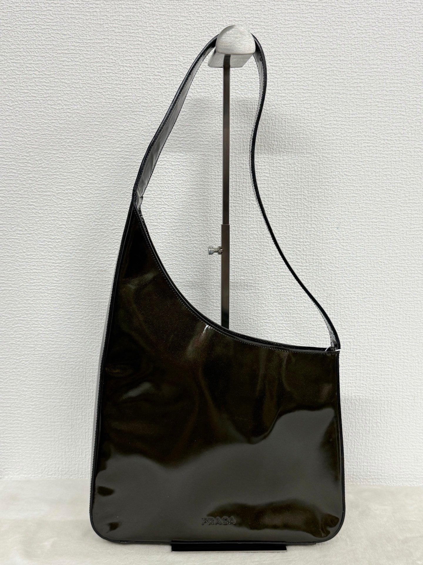 PRADA Oval Green Patent Shoulderbag