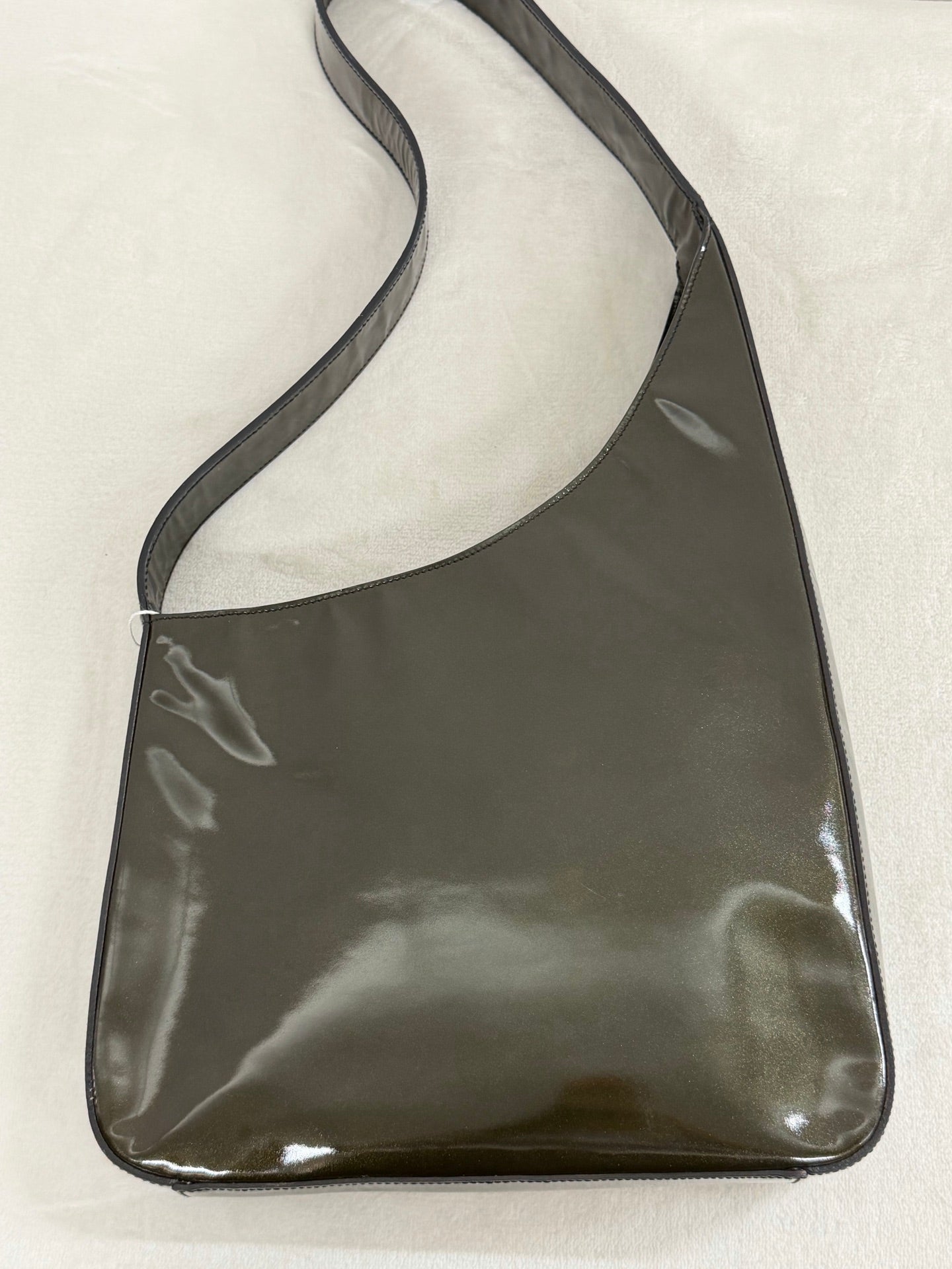 PRADA Oval Green Patent Shoulderbag