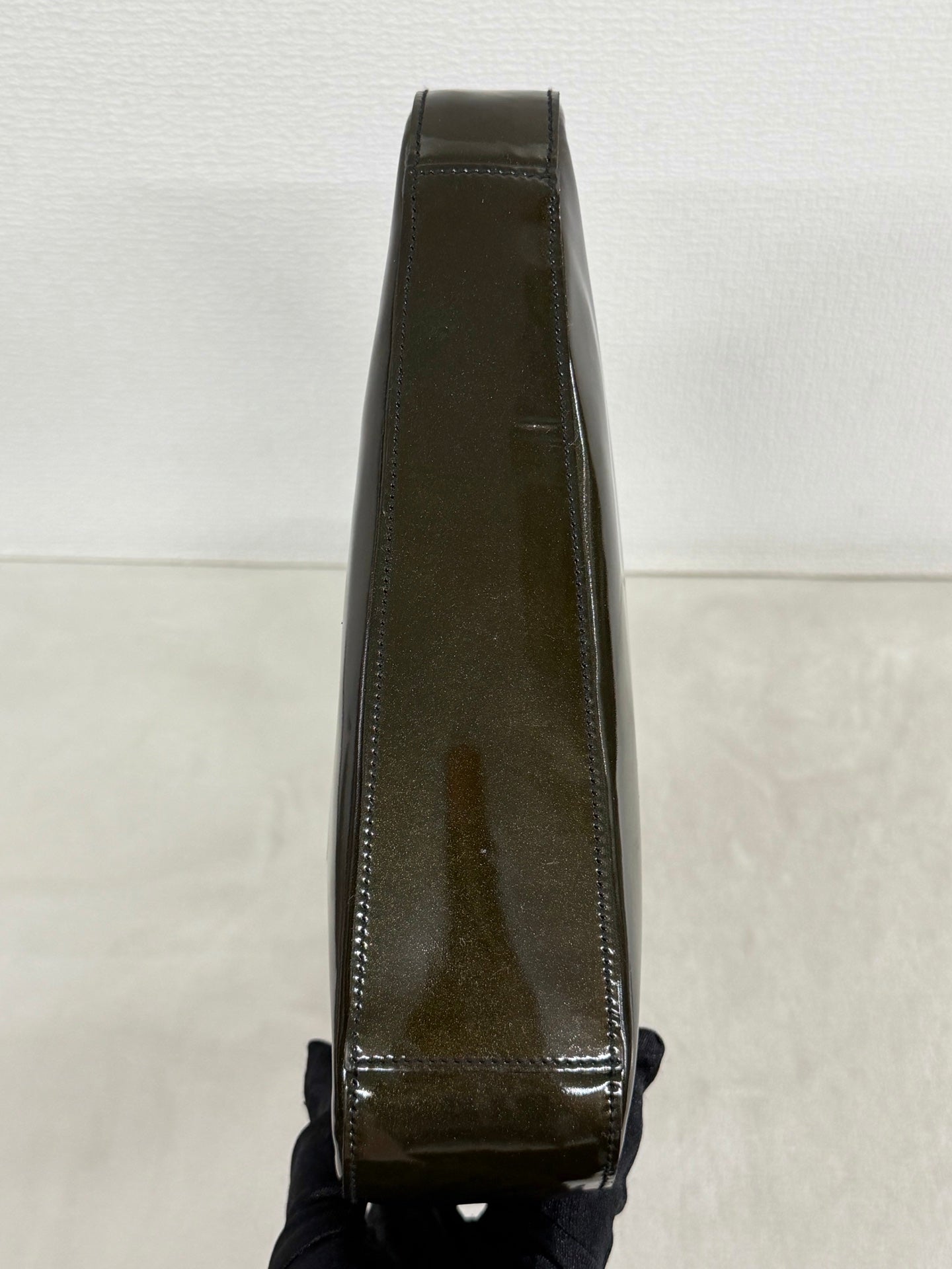 PRADA Oval Green Patent Shoulderbag