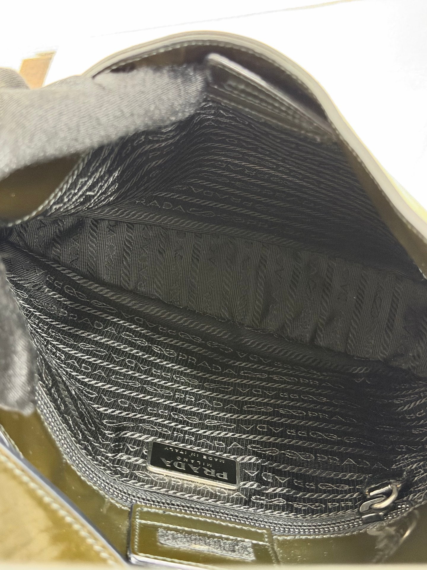 PRADA Oval Green Patent Shoulderbag