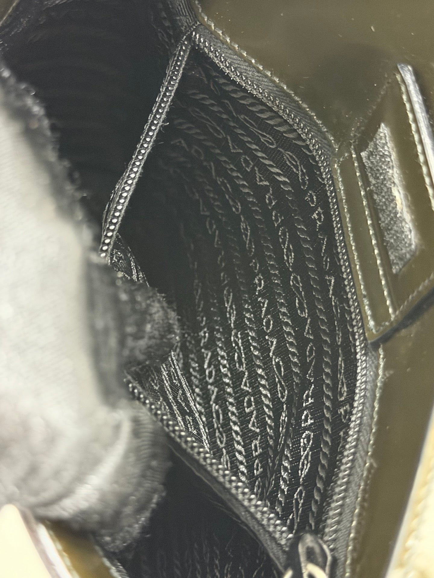 PRADA Oval Green Patent Shoulderbag