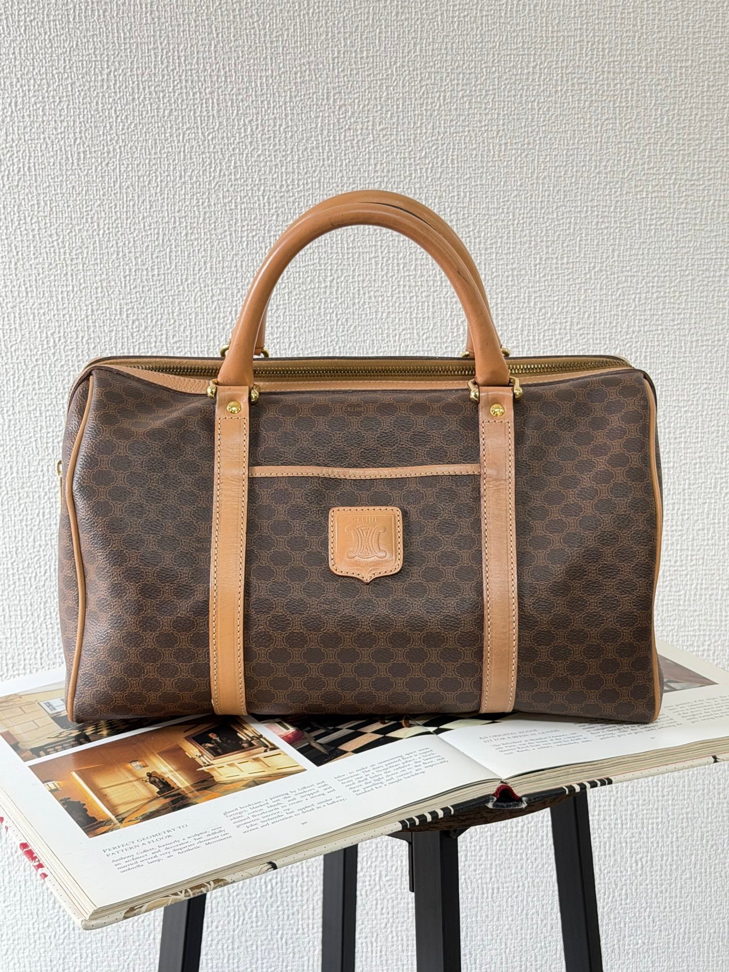 Celine Macadam Boston Bag Brown