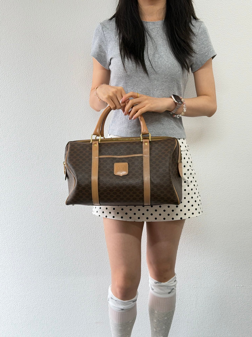 Celine Macadam Boston Bag Brown