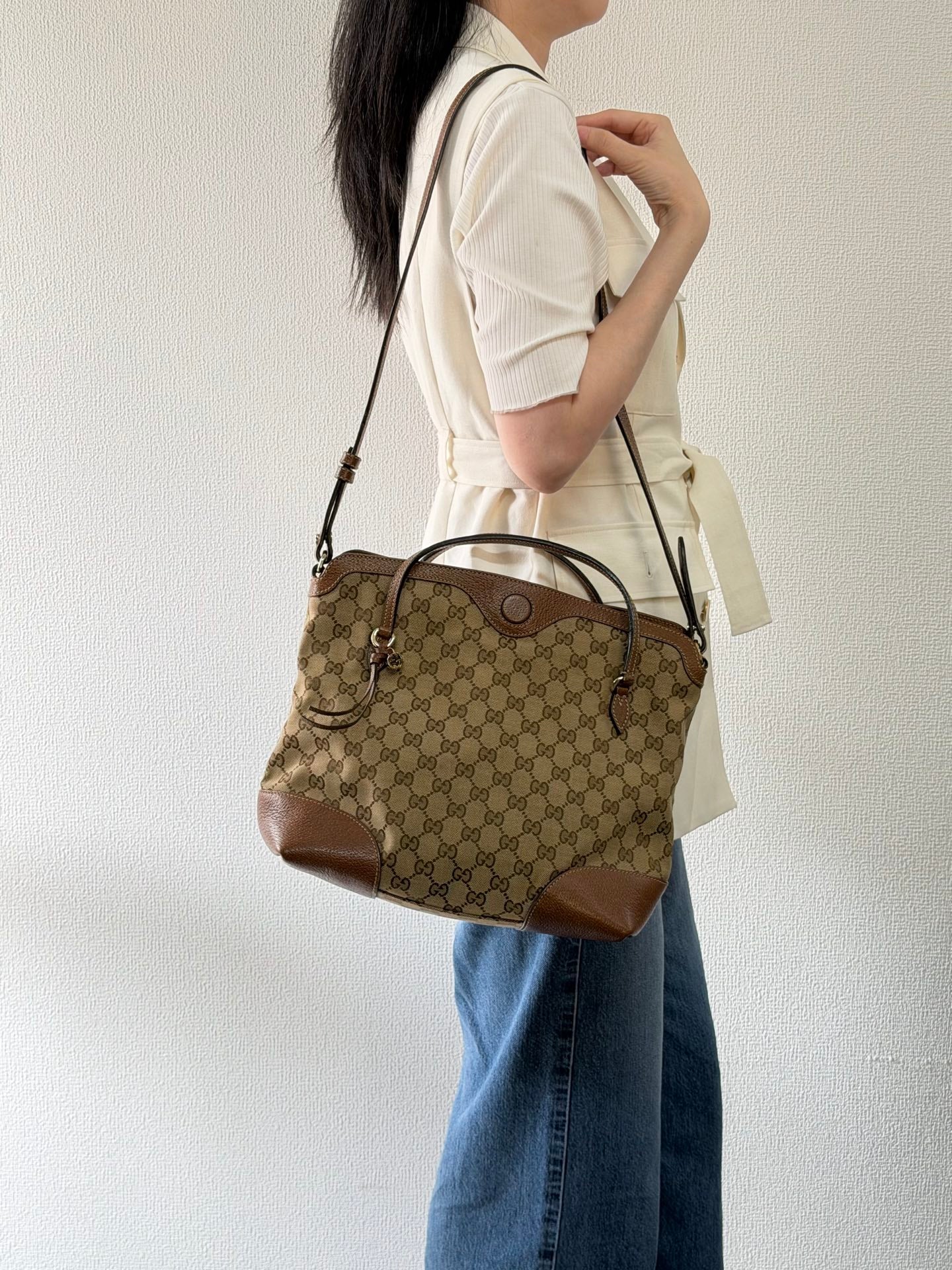 Gucci Bree GG Canvas 2WAY Top Handle Bag