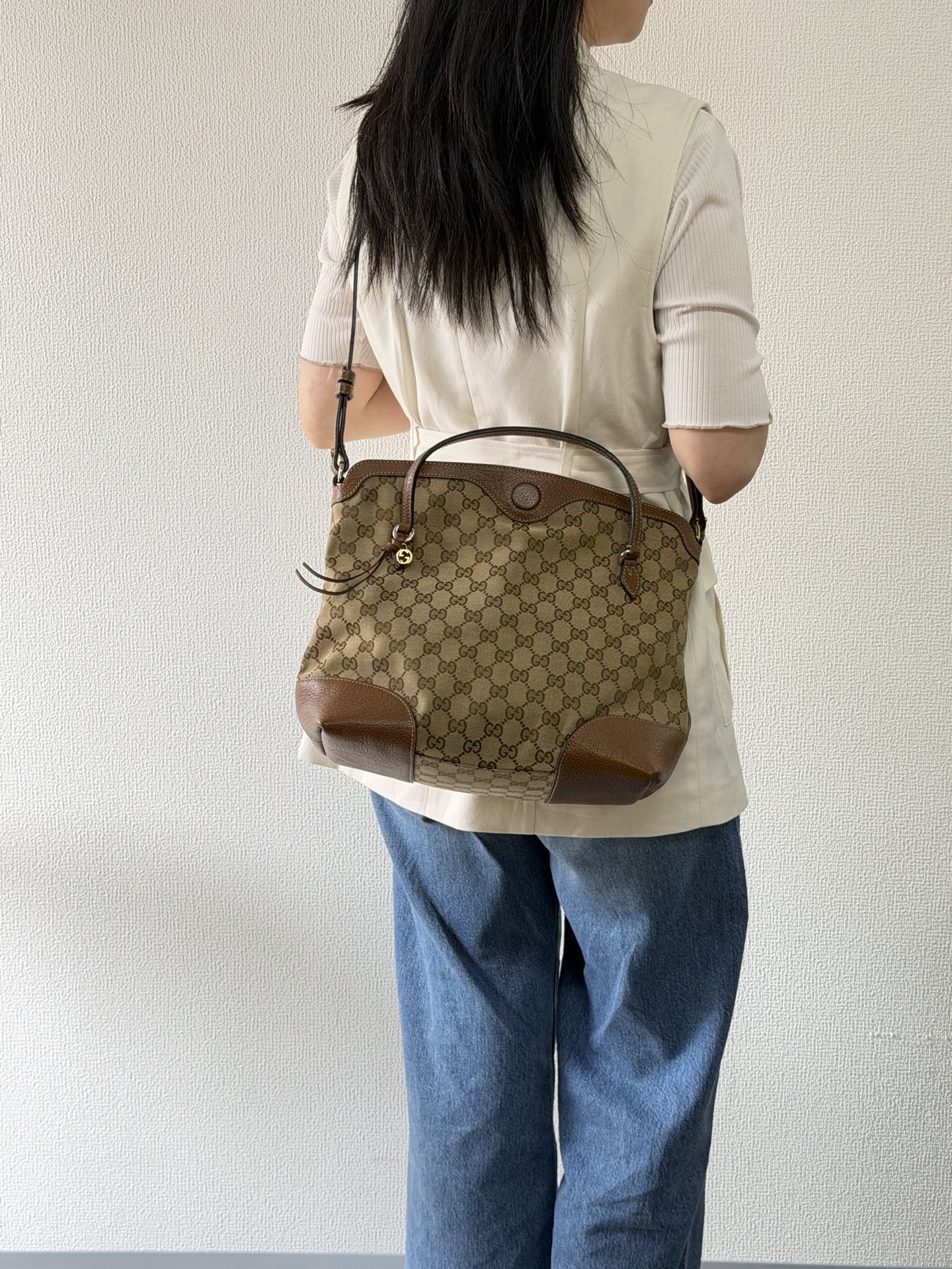 Gucci Bree GG Canvas 2WAY Top Handle Bag
