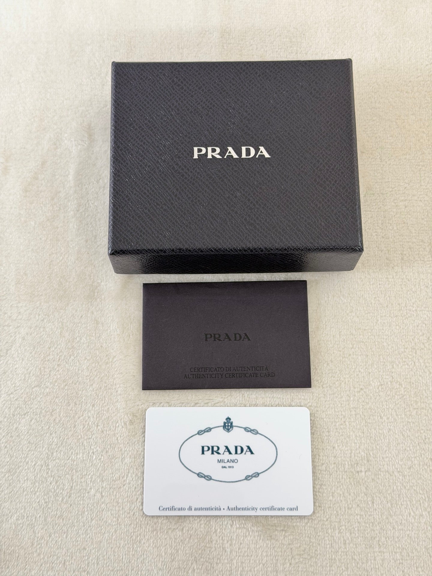 Prada Saffiano Leather Triangle Logo Compact Wallet