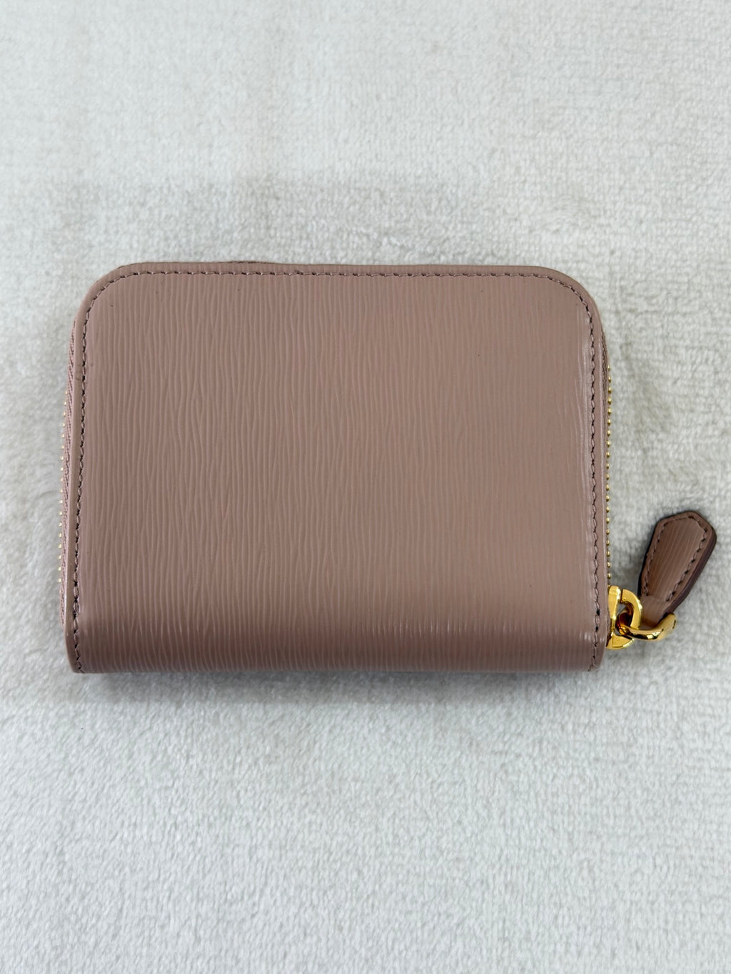 Prada Saffiano Leather Triangle Logo Compact Wallet
