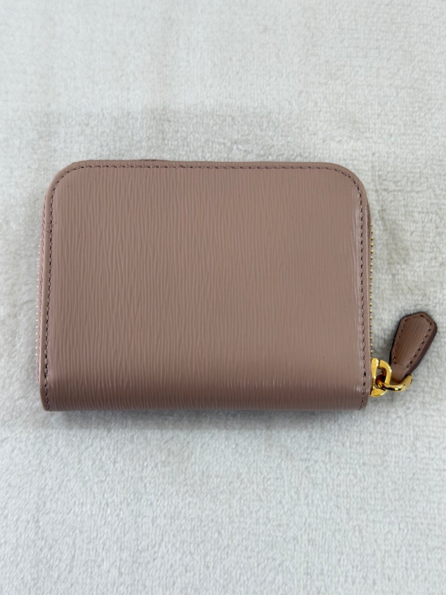 Prada Saffiano Leather Triangle Logo Compact Wallet