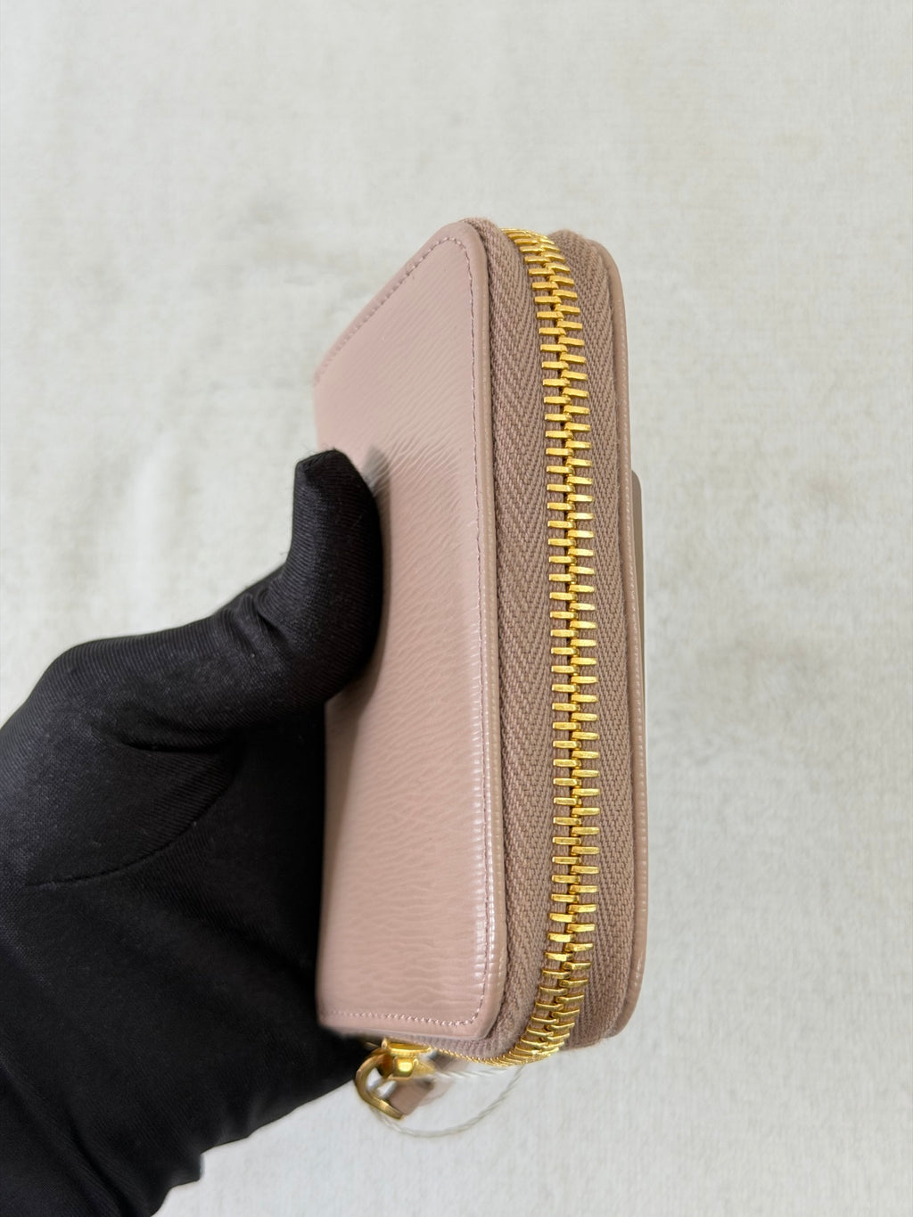 Prada Saffiano Leather Triangle Logo Compact Wallet
